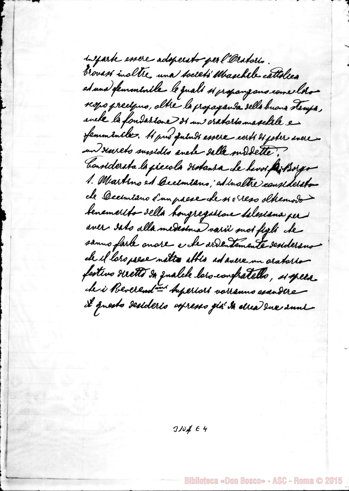 Fotogramma E 4 — Condizioni per il nuovo Oratorio di Occimiano