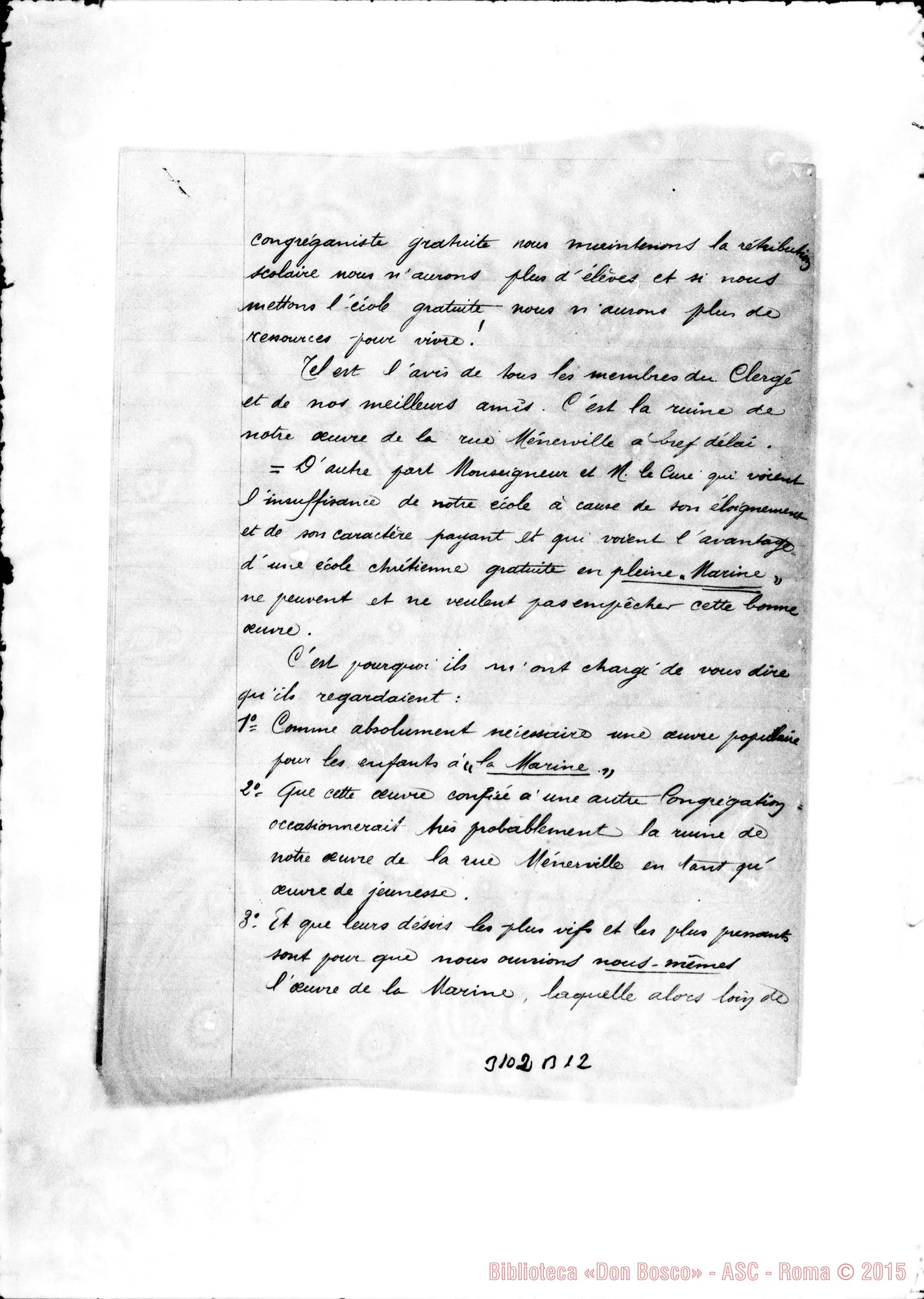 Fotogramma B 12 — Oran: Projet ¿’Ouverture d’une Oeuvre à la Marine. D. Bellamy, apr.1901