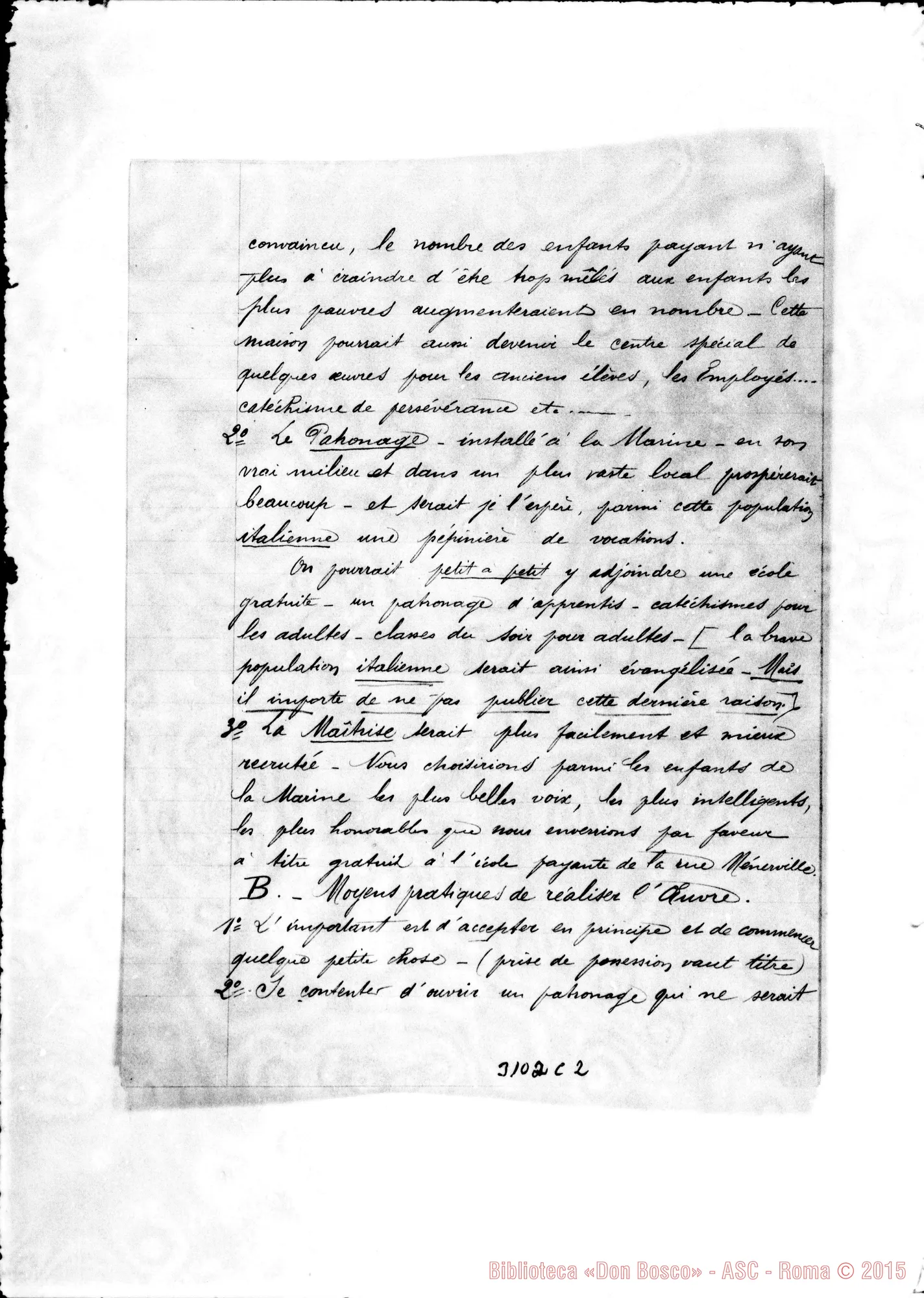Fotogramma C 2 — Oran: Projet ¿’Ouverture d’une Oeuvre à la Marine. D. Bellamy, apr.1901
