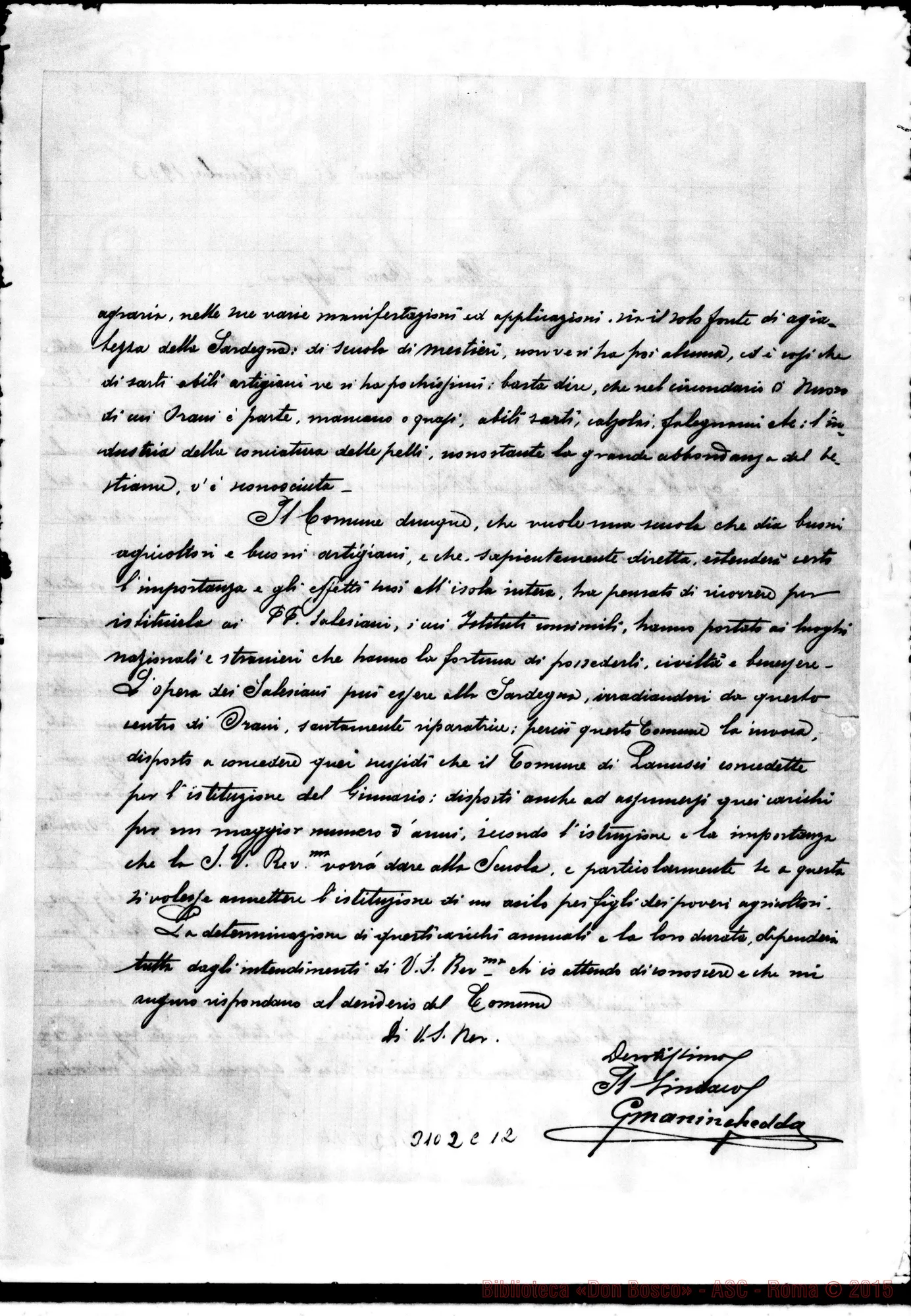 Fotogramma C 12 — Orani: Sindaco di Orani - Rev.do Signore. Orani, 26-09-1903