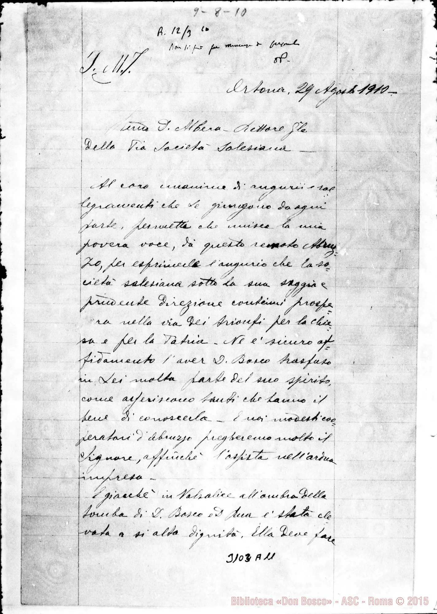Fotogramma A 11 — Can. Tommaso Ferri, parroco - D. Albera. Ortona, 29-08-1910