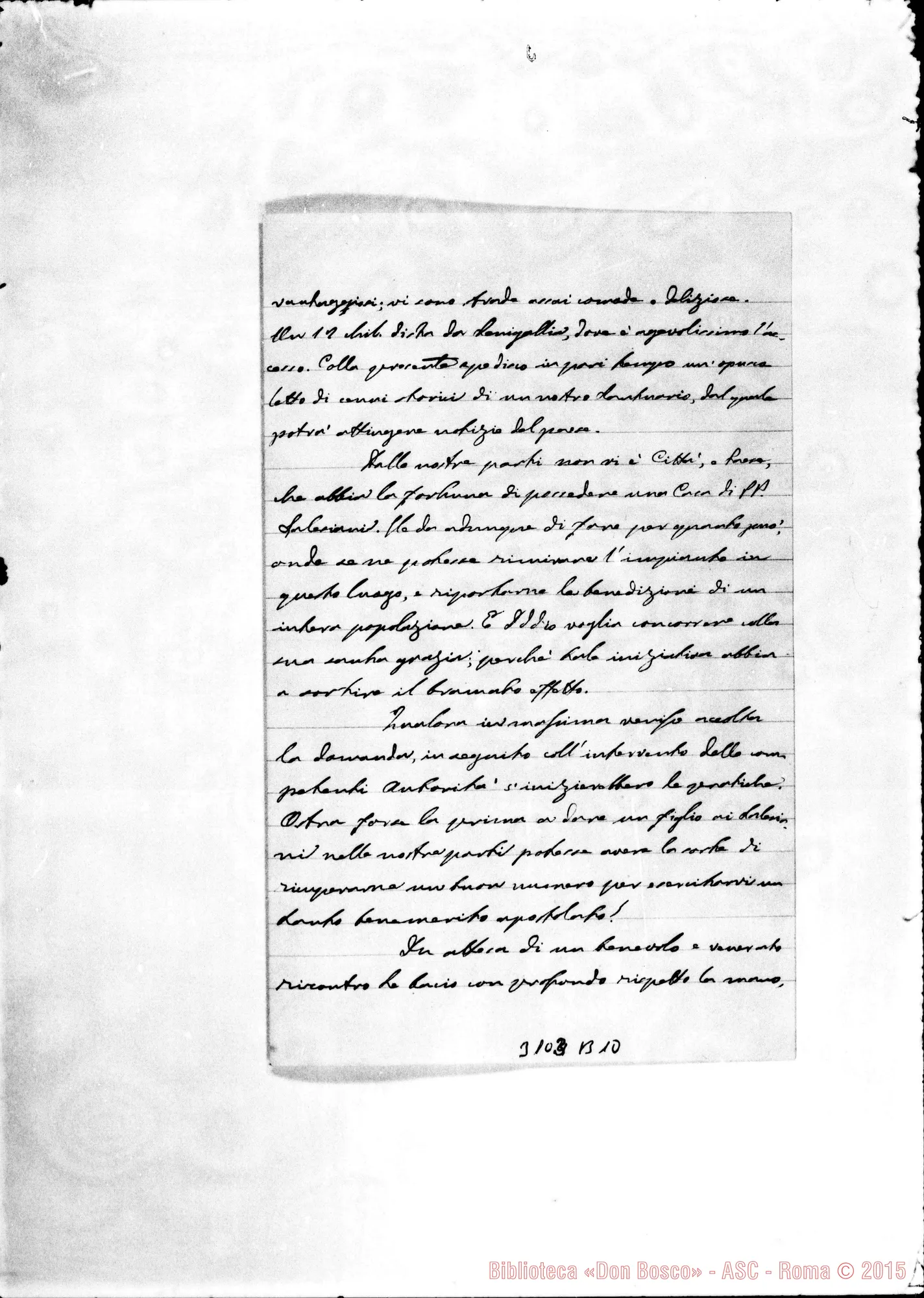 Fotogramma B 10 — Ostra: D. Antonio Battistini - Rev.do Signore. Ostra, 16-11-1890. Autogr. Rua