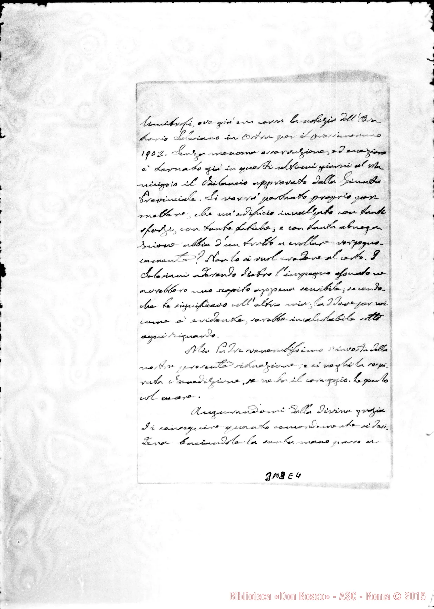 Fotogramma E 4 — D. Antonio Battistini - Rev.mo Signore. Ostra, 24-01-1902