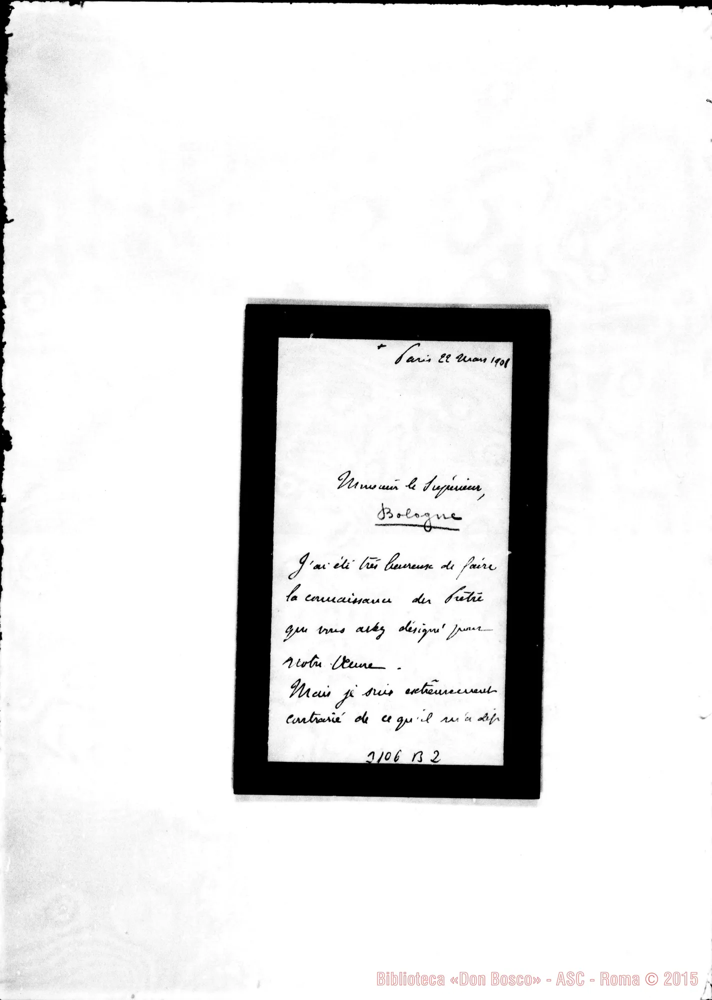 Fotogramma B 2 — L’Abbé Blain des Cormiers - Supérieur. Paris, 22-03-1901