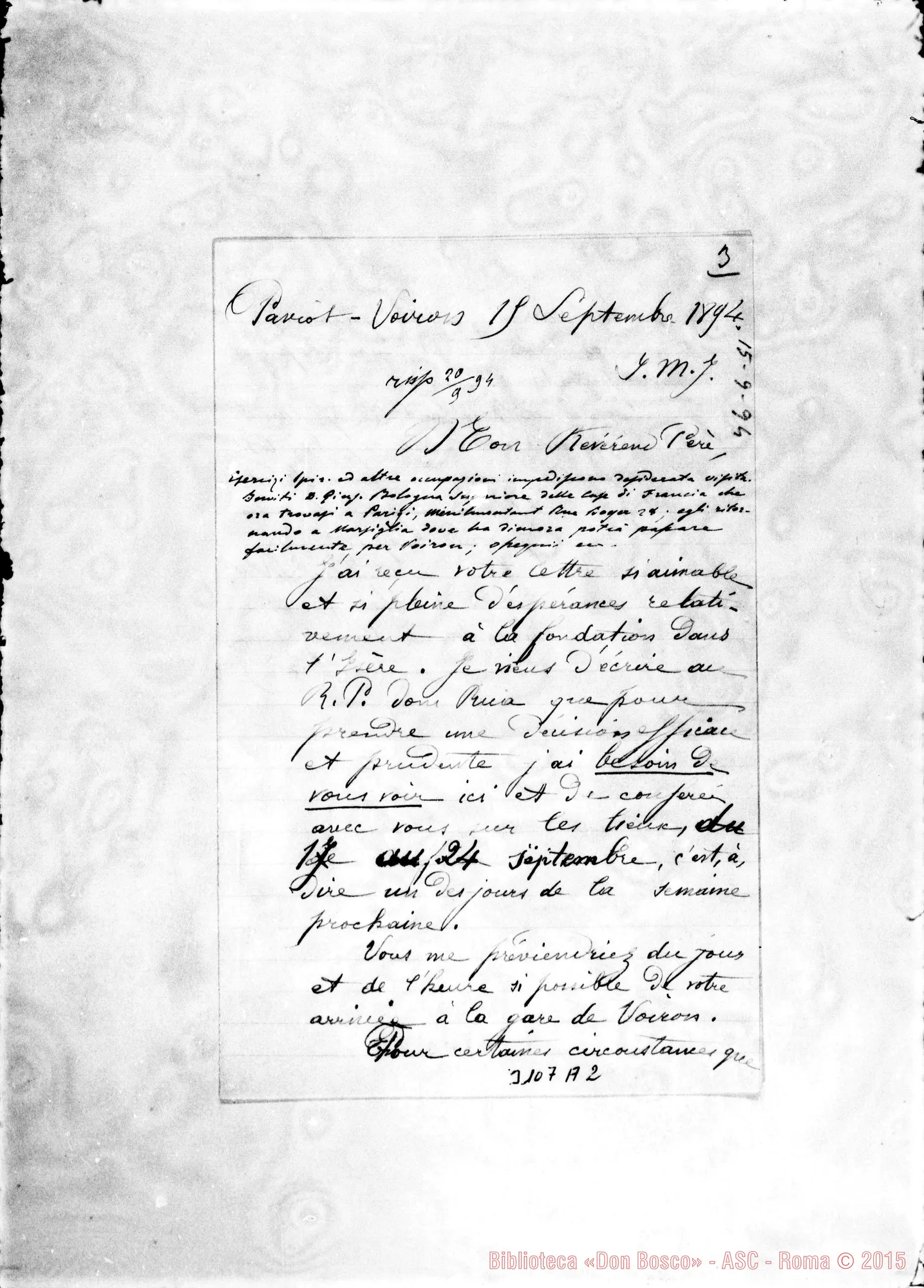 Fotogramma A 2 — L’Abbé Besson - Révérend Pére. Paviot, 15-09-1894