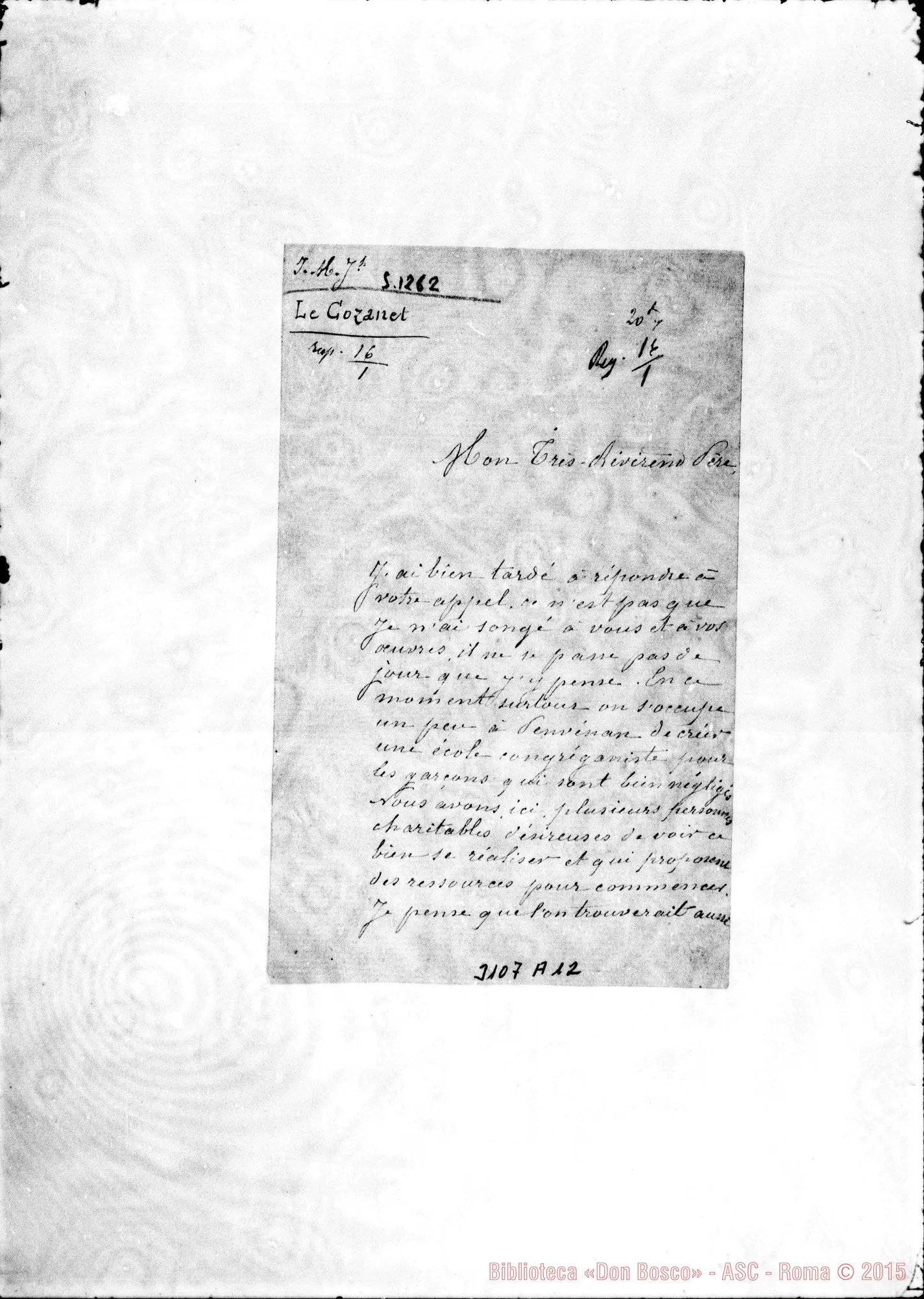 Fotogramma A 12 — Penvénan: Le Cozannet - Très Révérend Pére. Penvénan, 11-01-1888