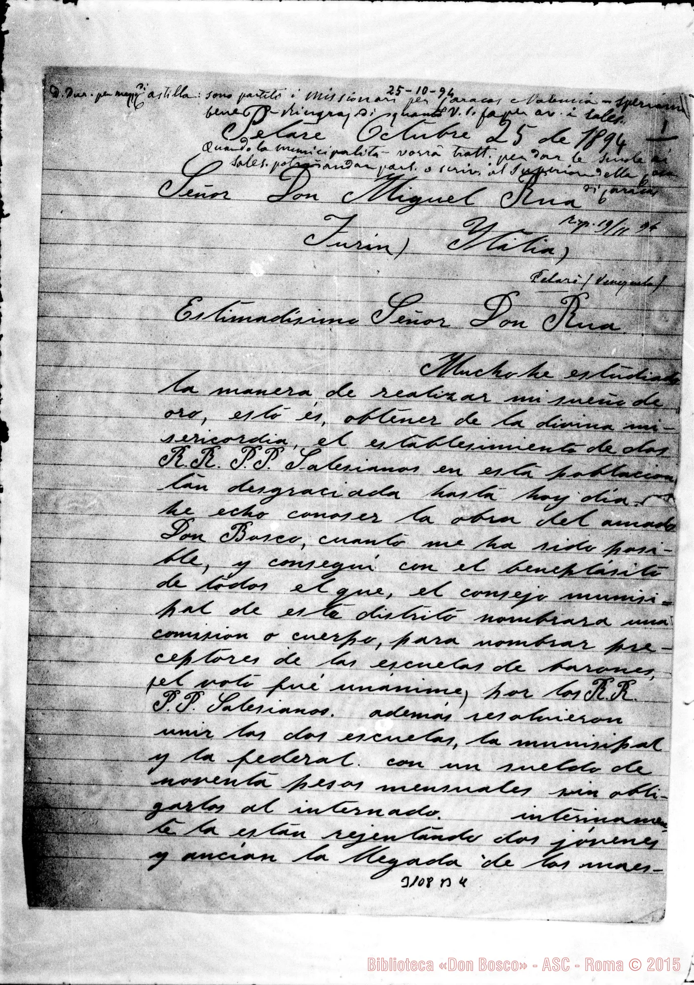 Fotogramma B 4 — Petare: Inocencia González -D. Rua. Petare, 25-10-1894. Autogr. Rua
