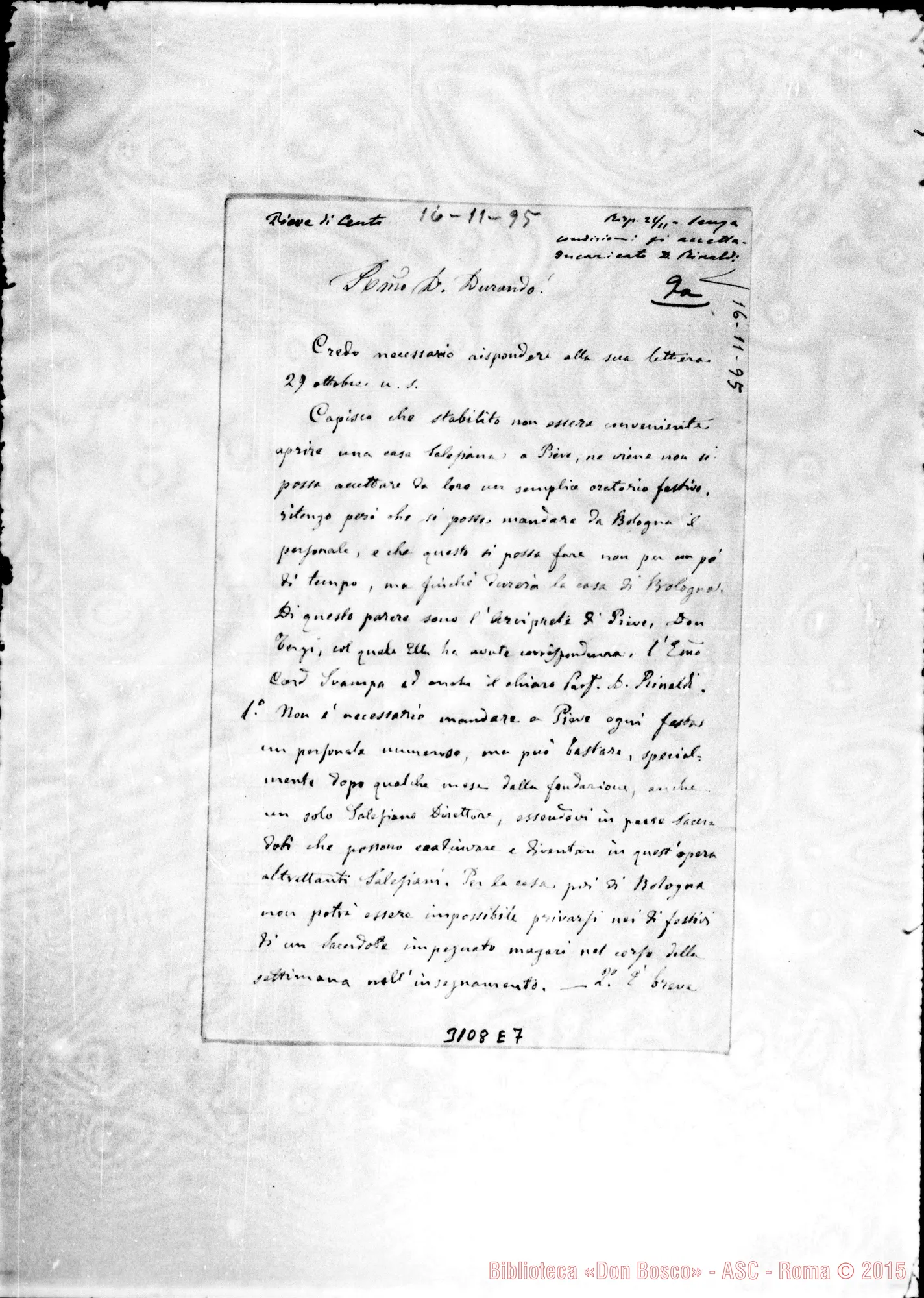 Fotogramma E 7 — D. Marco Govoni - D. Durando. Gavaseto, 16-11-1895