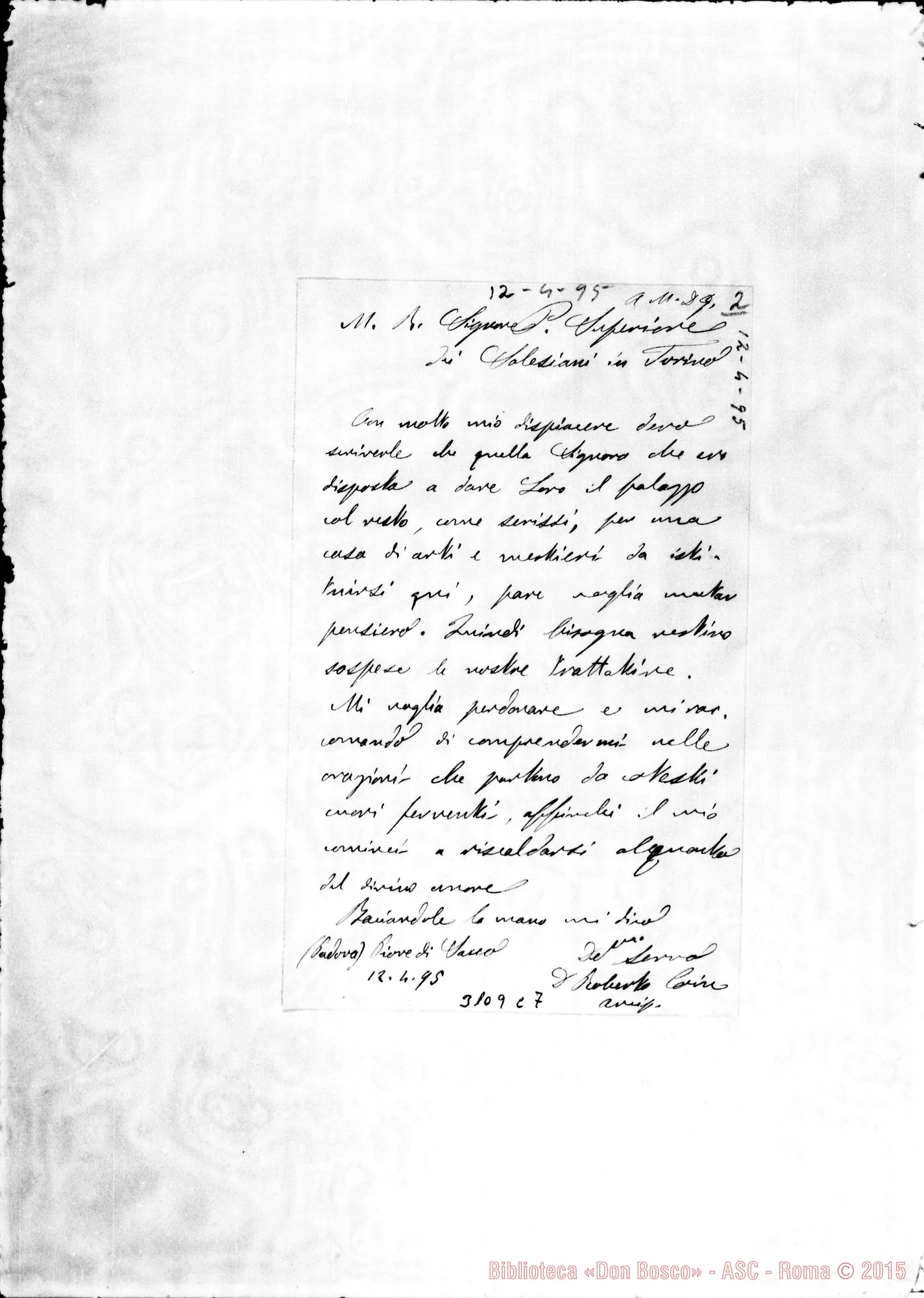 Fotogramma C 7 — D. Roberto Caino - D. Rua. Piove di Sacco, 12-04-1895