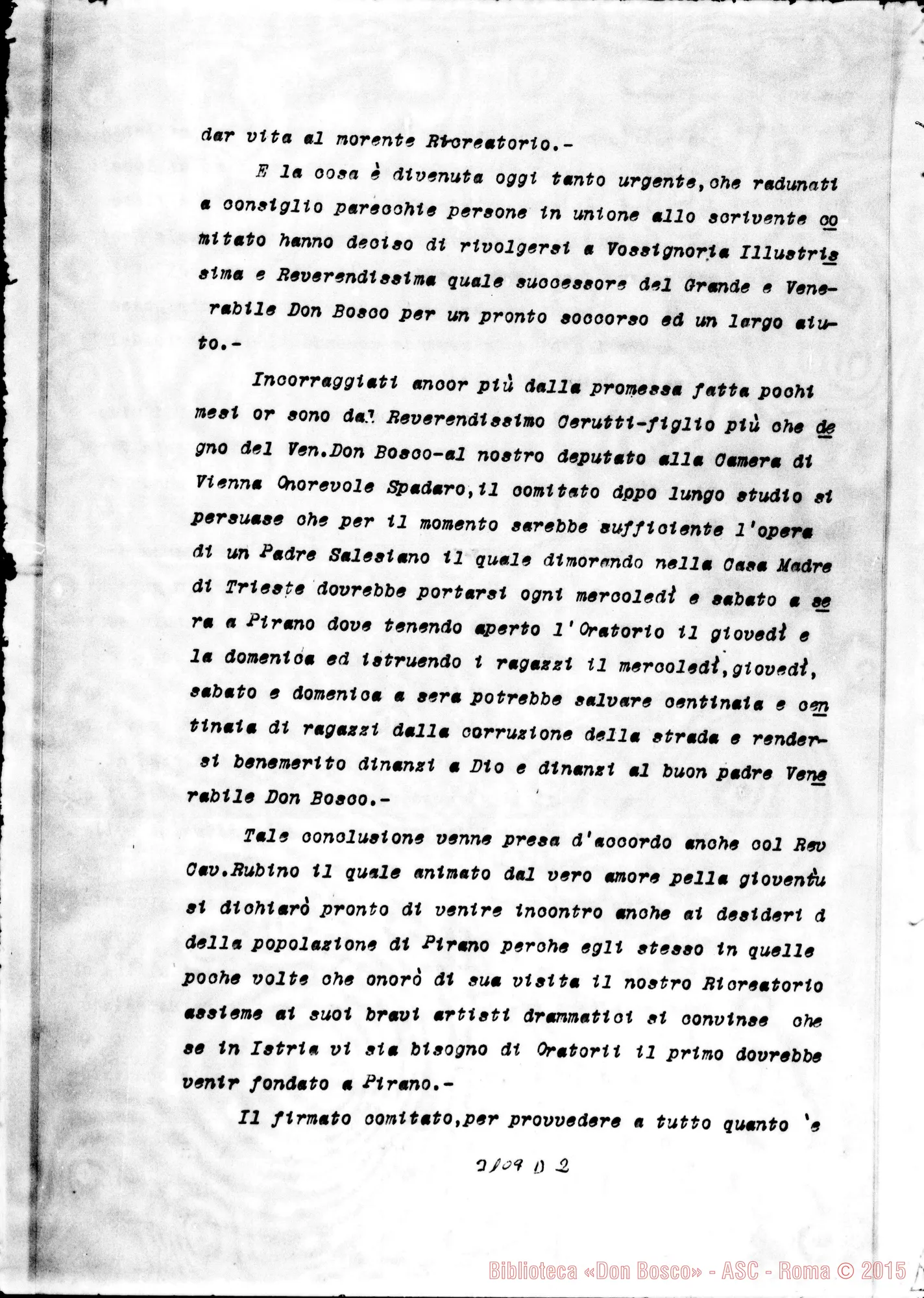 Fotogramma D 2 — Pirano: Giuseppe Fonda, parroco - D. Rua. Pirano, 28-11-1909