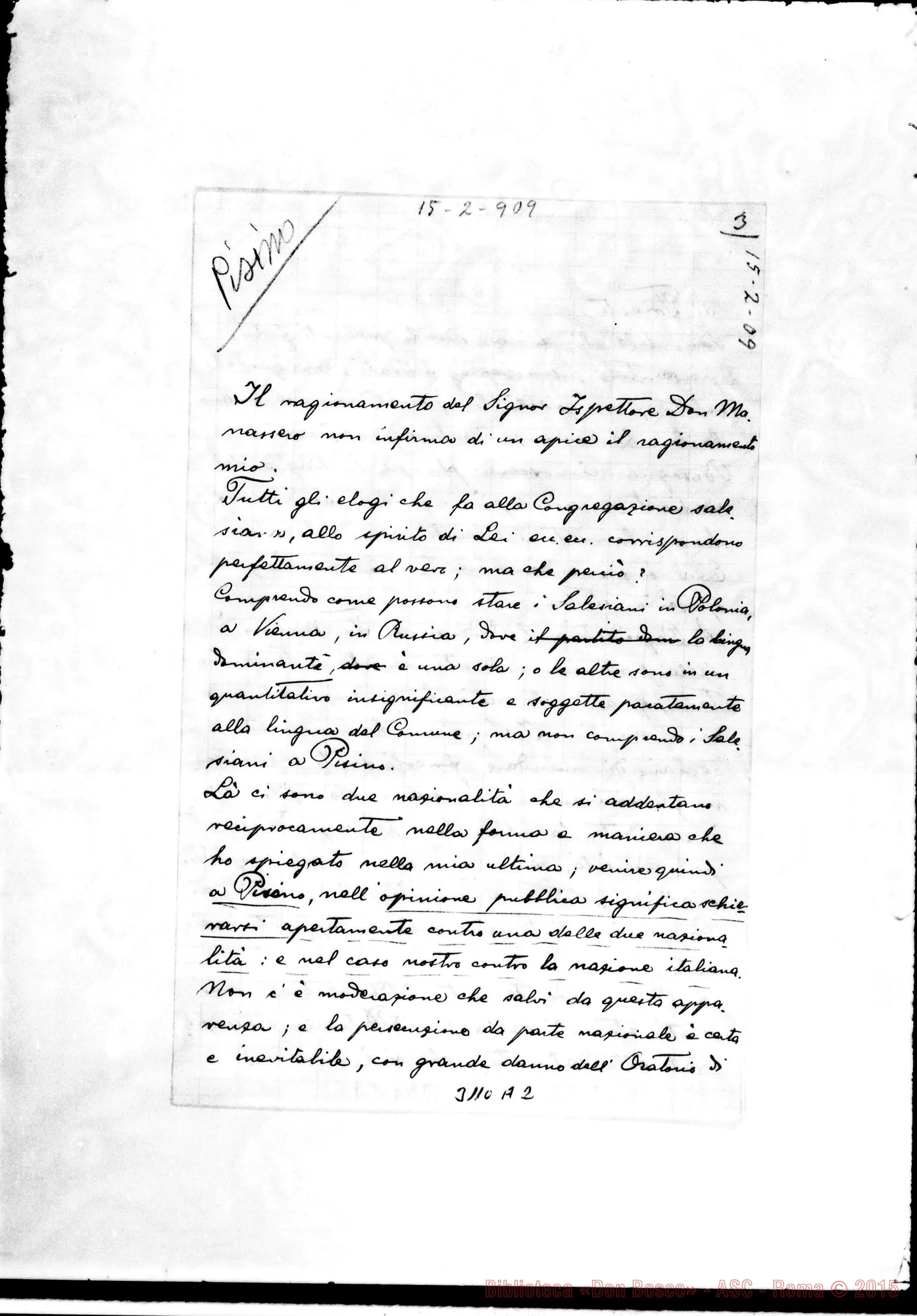Fotogramma A 2 — D. Giovanni Predonzau, il 15-02-1909