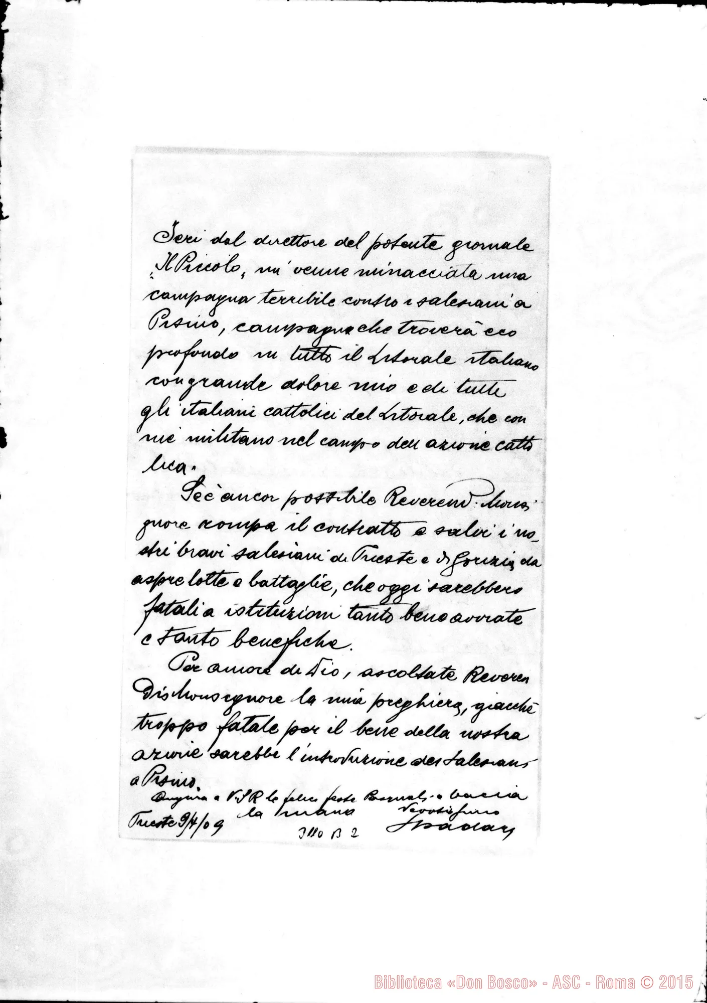 Fotogramma B 2 — Pietro Spadaro - D. Rua. Trieste, 9-04-1909