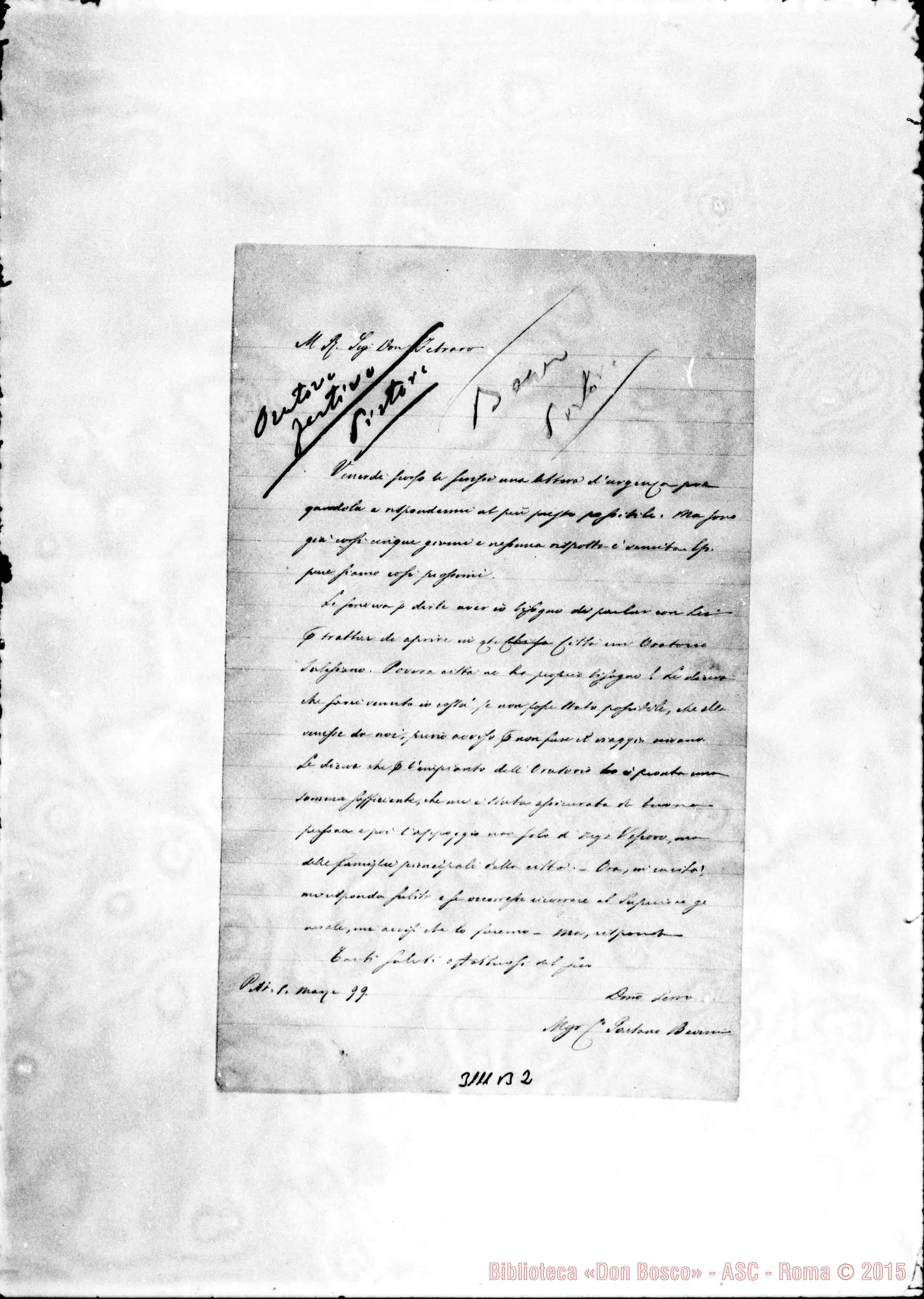 Fotogramma B 2 — Can. Gaetano Beani - D. Febraro. Pistoia, 5-03-1899