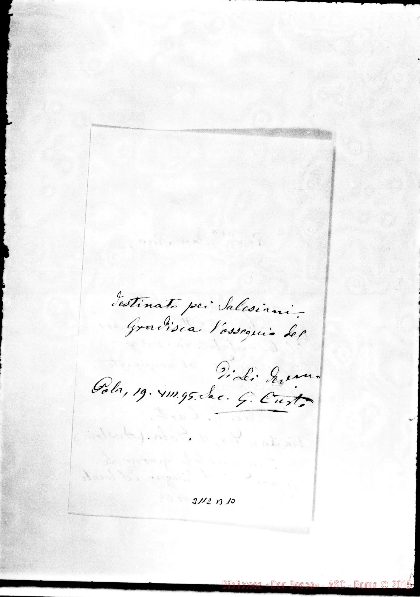 Fotogramma B 10 — D. Curto - D. Rua. Pola, 19-08-1895