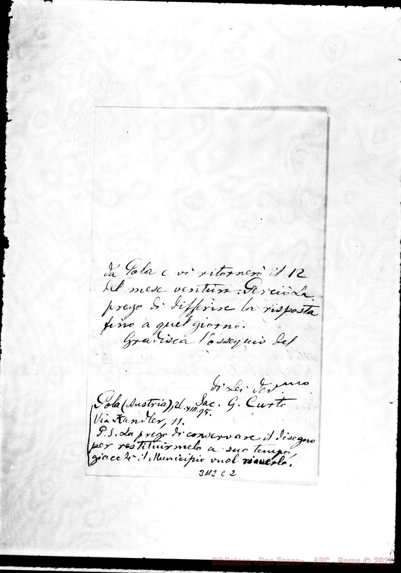 Fotogramma C 2 — D. Curto G. - D. Rua. Pola, 26-08-1895