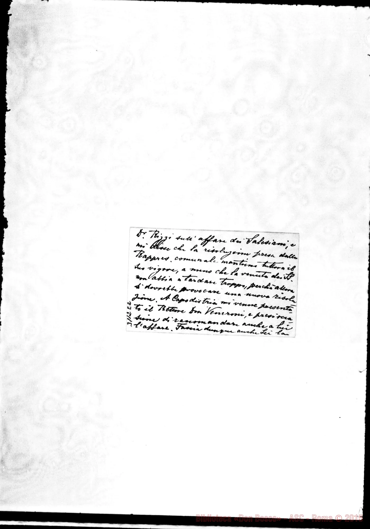 Fotogramma E 2 — Giovanni Batt. Dr. Flapp, vesc.: Biglietto da visita, il 25-06-1901