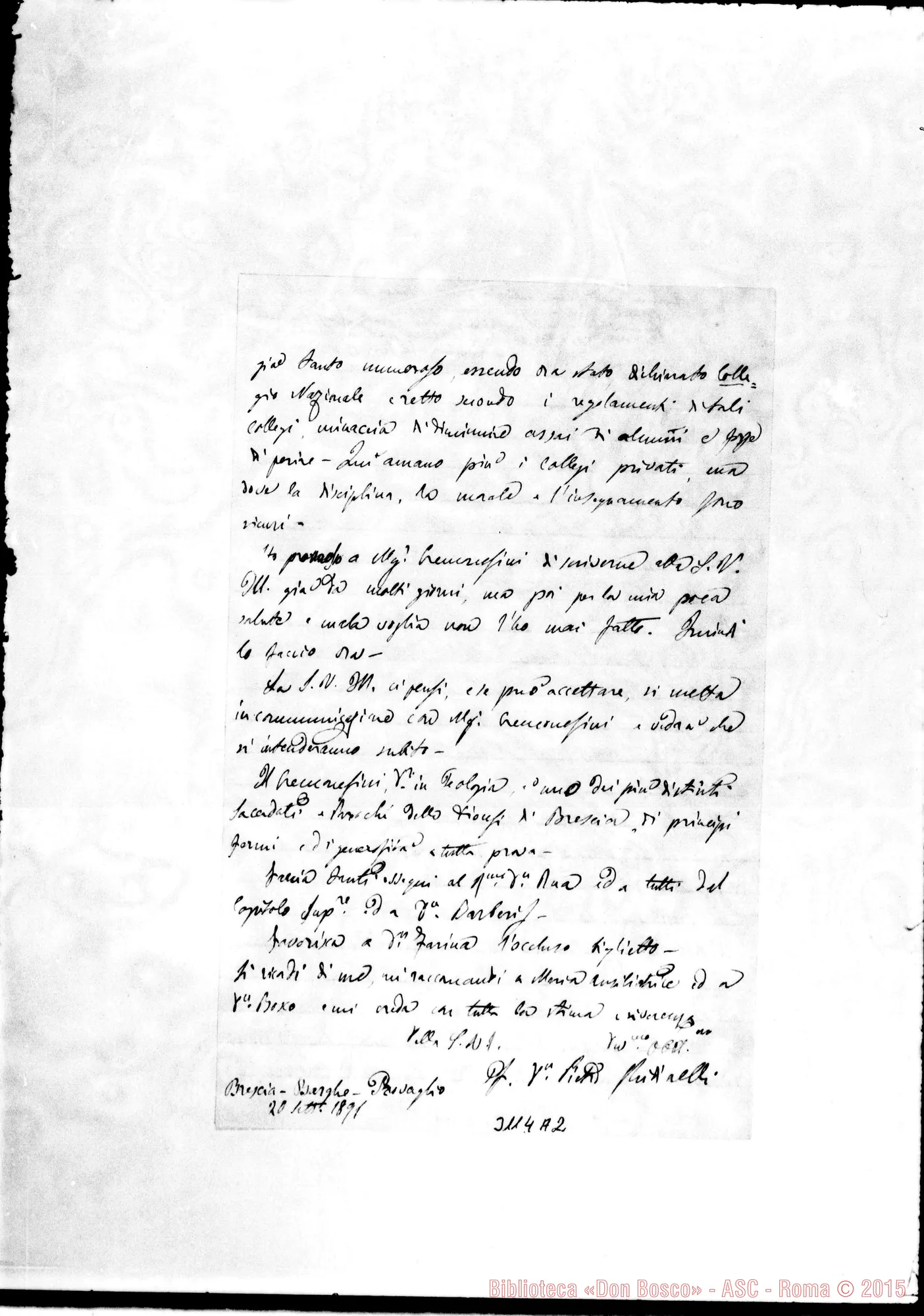 Fotogramma A 2 — Pietro Rutinelli - D. Cerruti. Brescia-Barghe, 20-09-1891