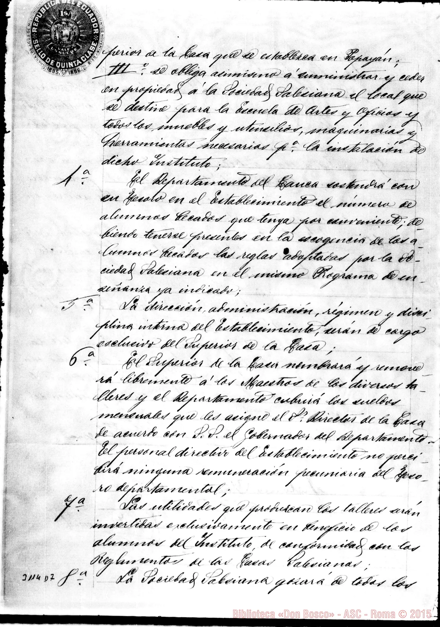 Fotogramma D 7 — Contratto tra D. Rubén Hurtado y Ponce y D. Calcagno. Due copie