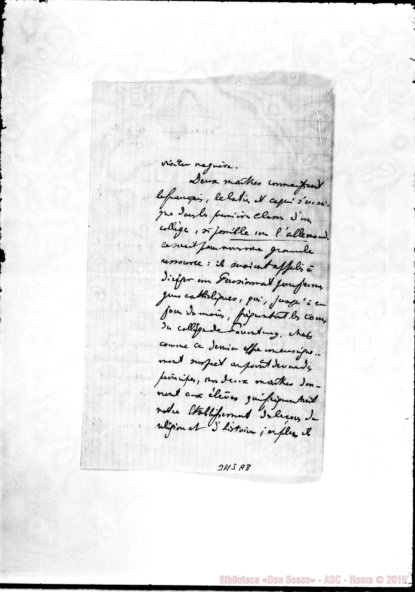 Fotogramma A 8 — Prefetto di Porrentruy - Supérieur Général, il 9-08-1901