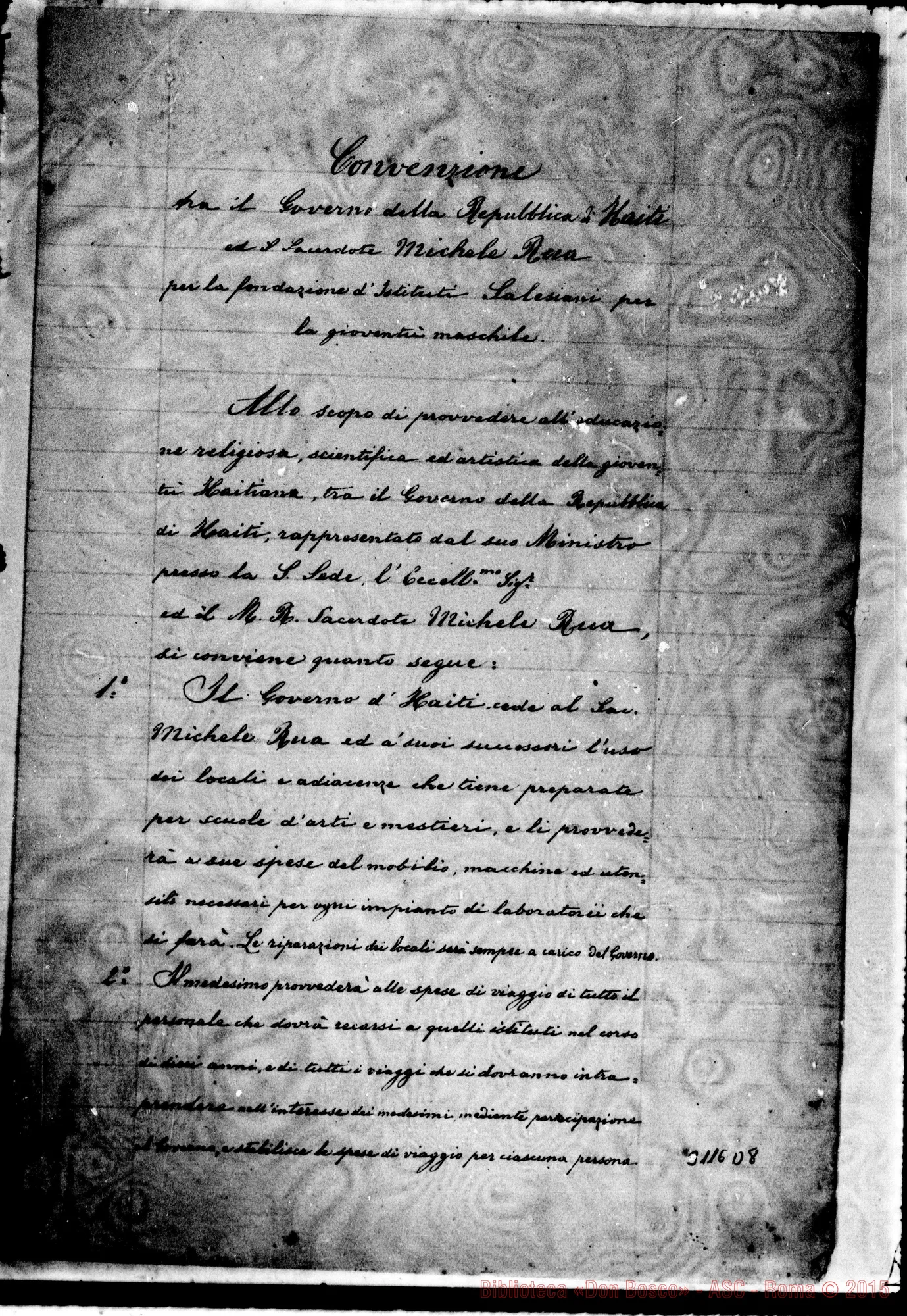 Fotogramma D 8 — Convenzione: Repubblica di Haïti E D. Rua
