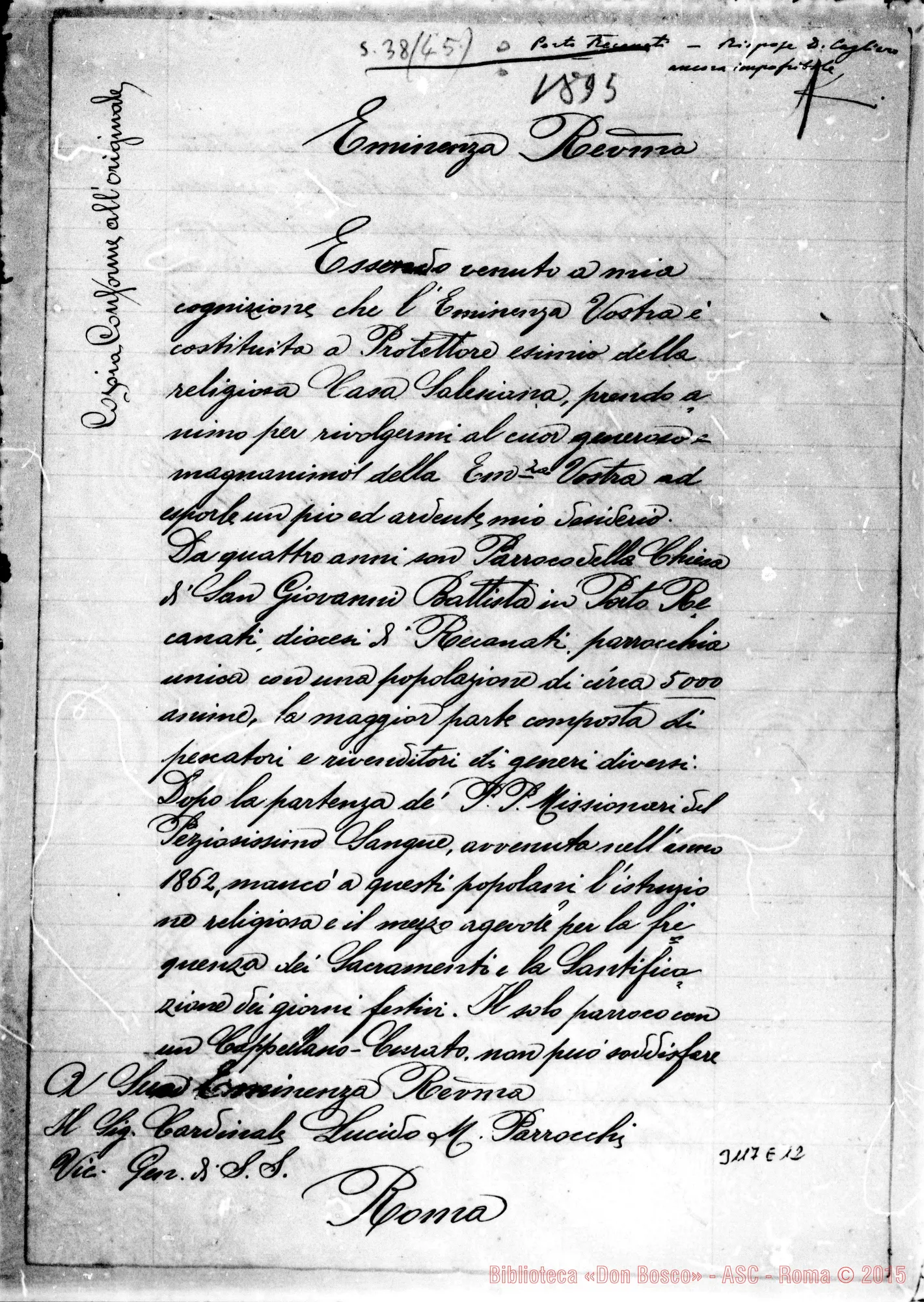 Fotogramma E 12 — Lettera al Card. Lucido Parocchi