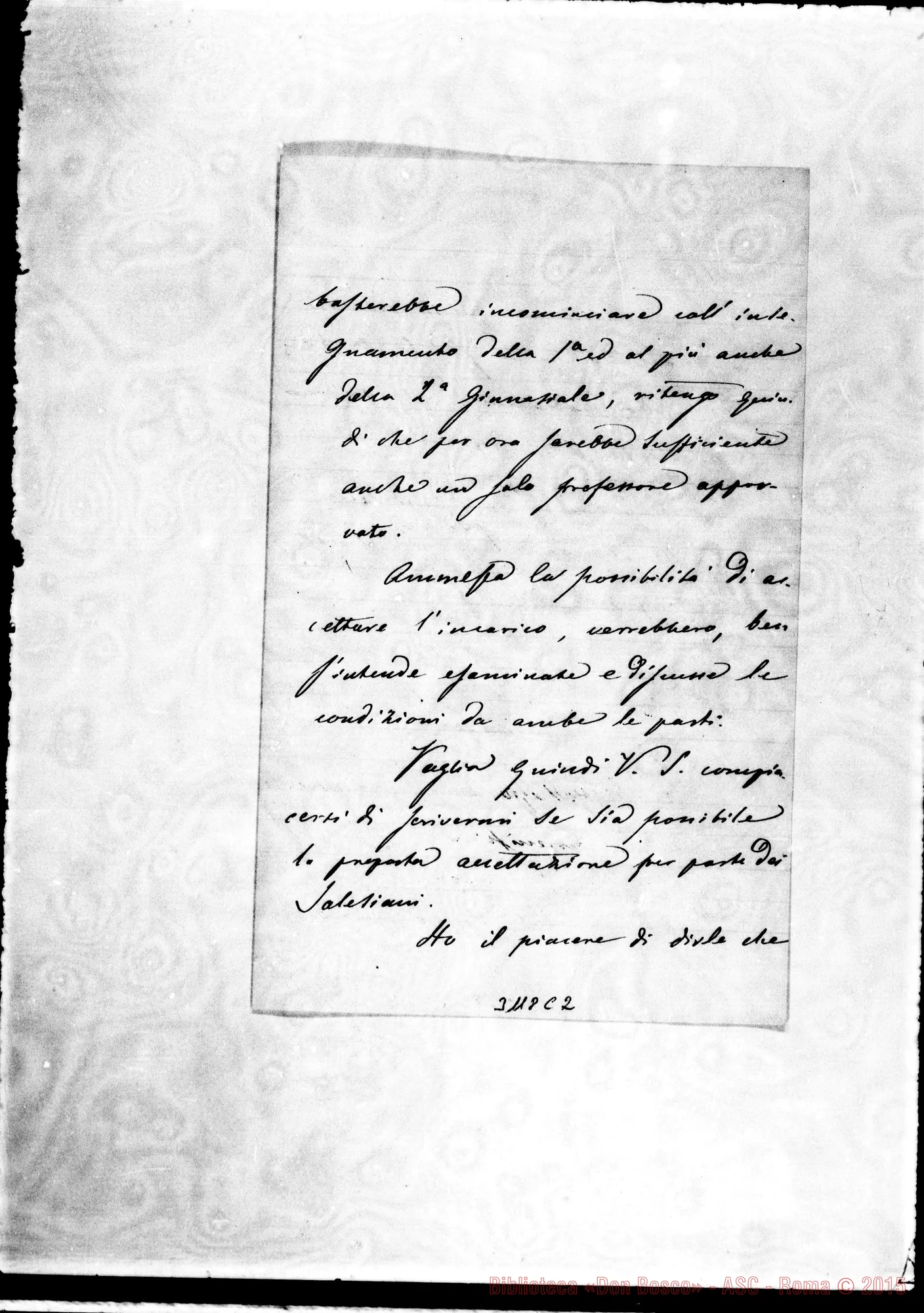 Fotogramma C 2 — Possagno: Giuseppe Apollonio, vesc. di Treviso - D. Rua. Treviso, 17-11-1889