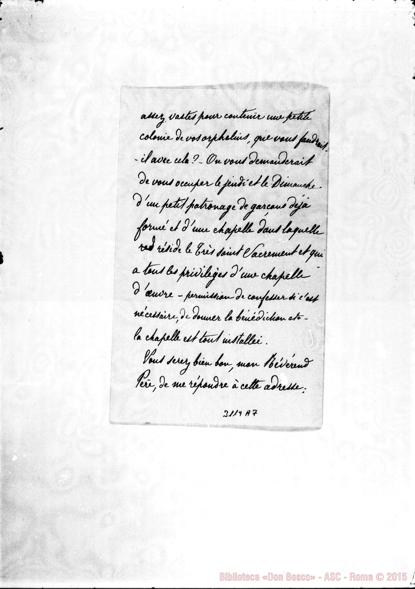 Fotogramma A 7 — Suor Marie de l’Enfant Jésus - Révérend Pére. Clermont, 22-06-1898