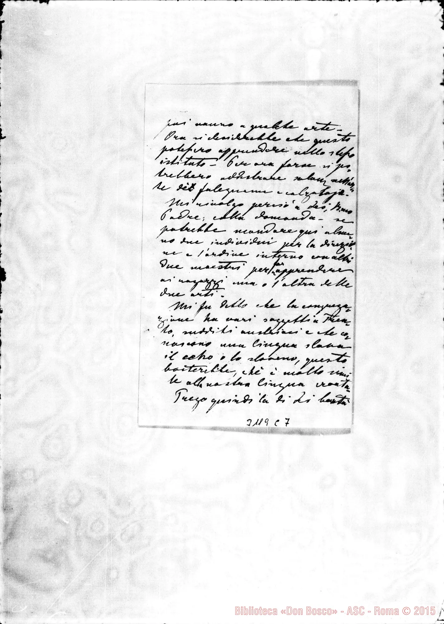 Fotogramma C 7 — Giuseppe G. Marcello, vesc. di Ragusa - Rev.mo Padre. Ragusa, 18-12-1903