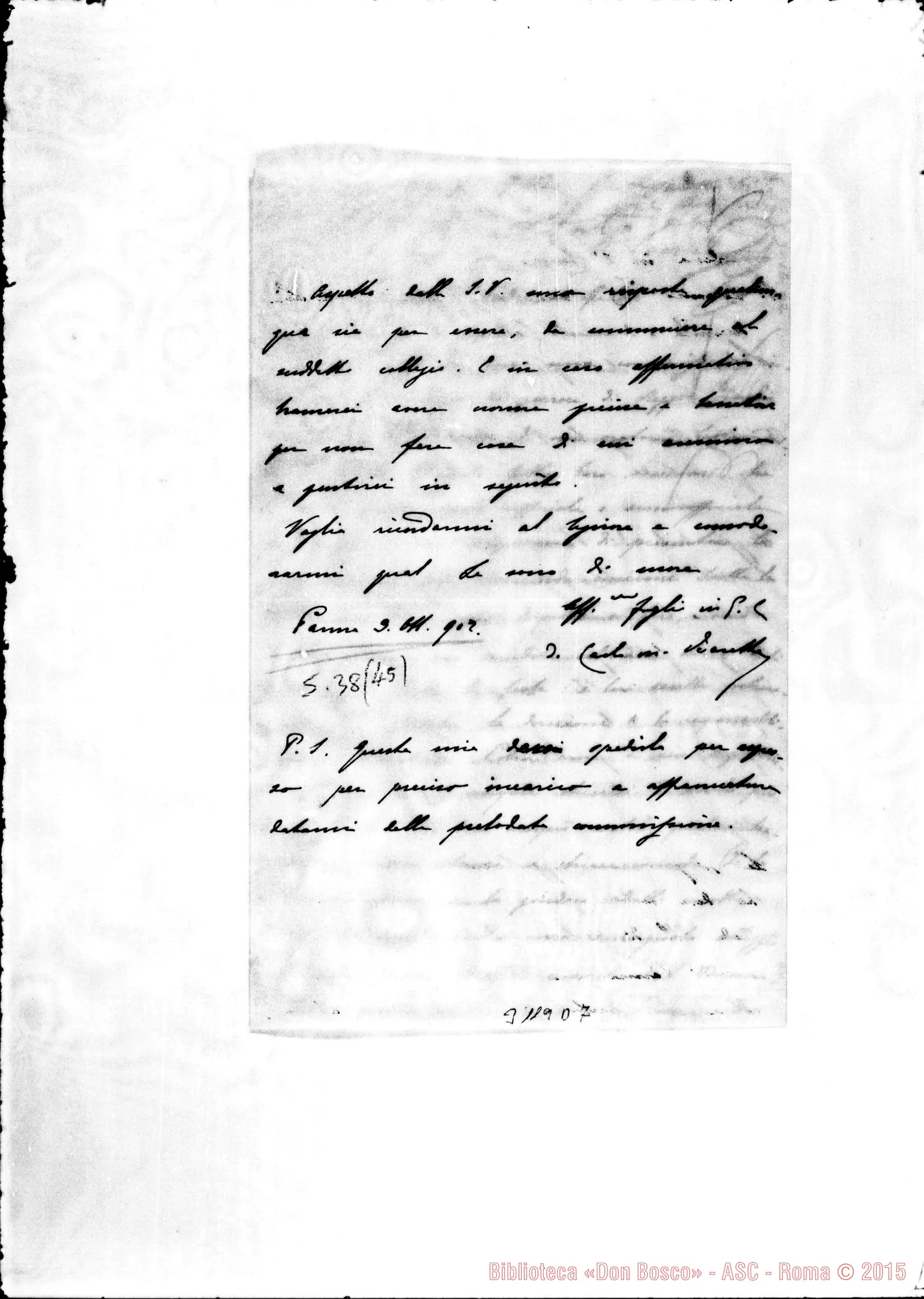 Fotogramma D 7 — Reggio Emilia: D. Baratta Carlo - D. Rua. Parma, 3-10-1902