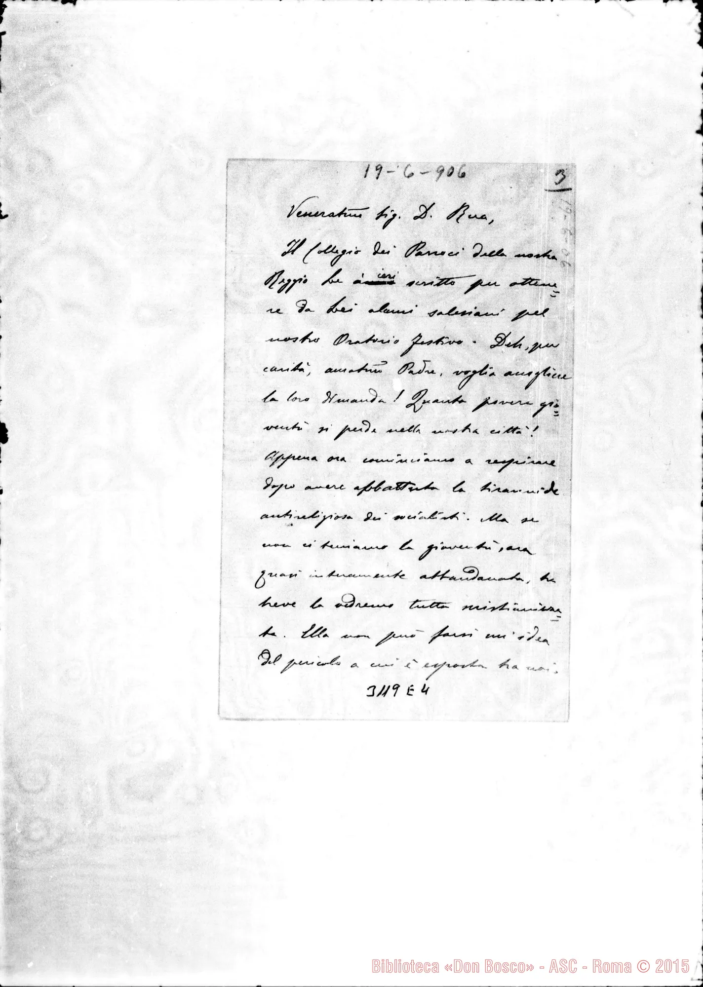 Fotogramma E 4 — Can. Emilio C. - D. Rua. Reggio C., 19-06-1906