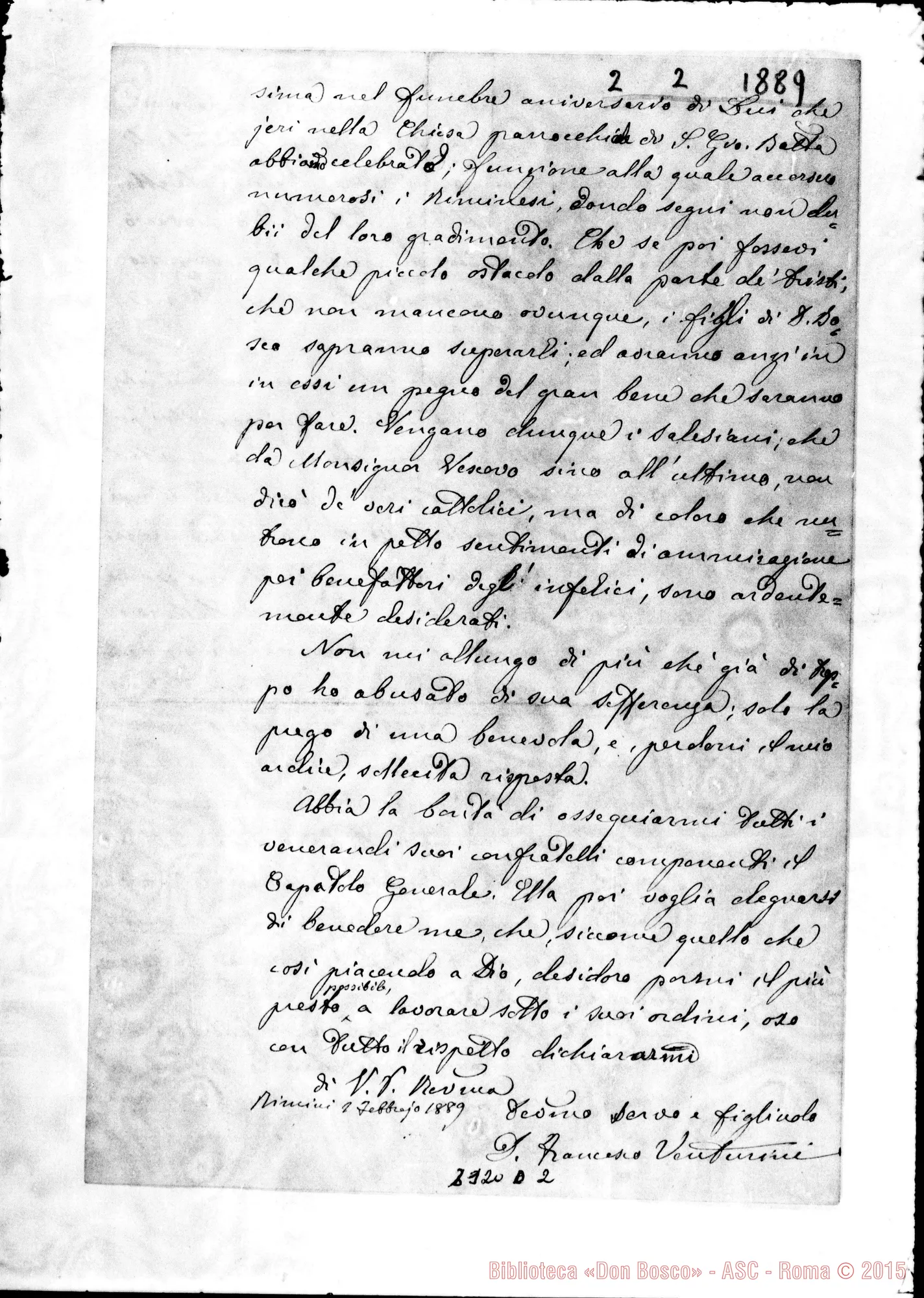 Fotogramma D 2 — Rimini: D. Francesco Venturini - D. Rua. Rimini, 2-02-1889