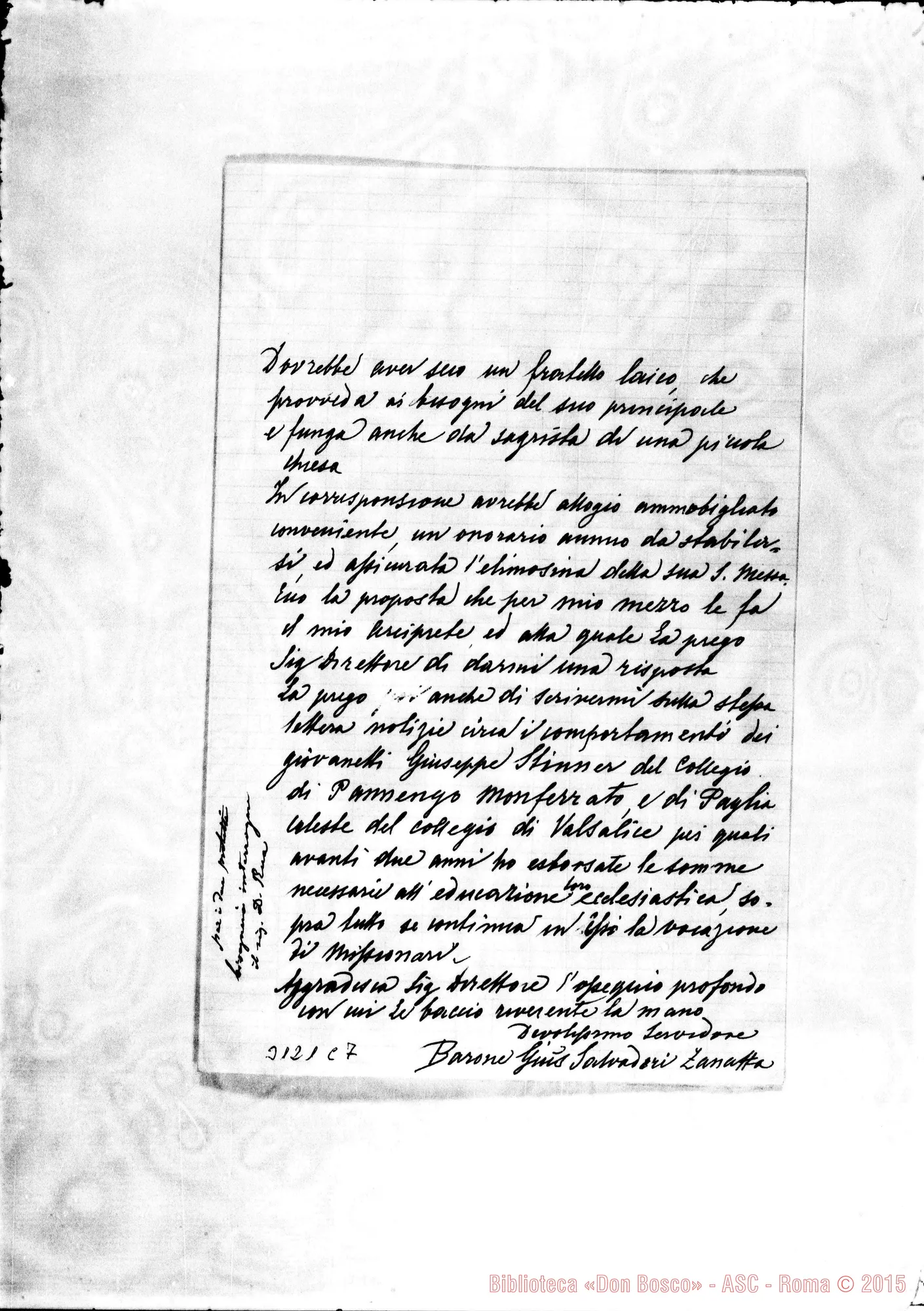 Fotogramma C 7 — Riva sul Garda: Barone Salvadori Zanatta - Rev.do Sig. Direttore, il 14-06-1905
