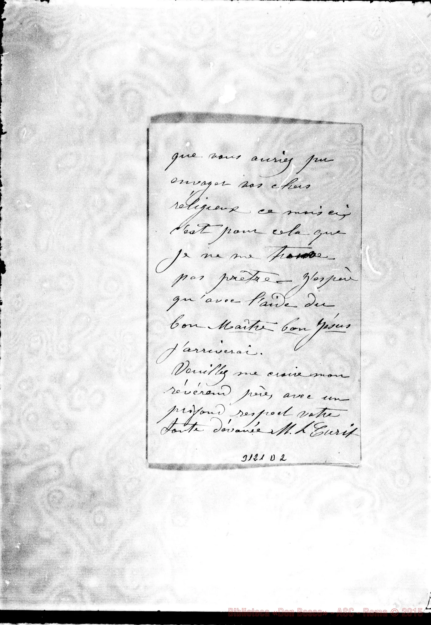 Fotogramma D 2 — Marie L. Carit - Révérend Pére. Paris, 9-06-1900. Autogr. Rua