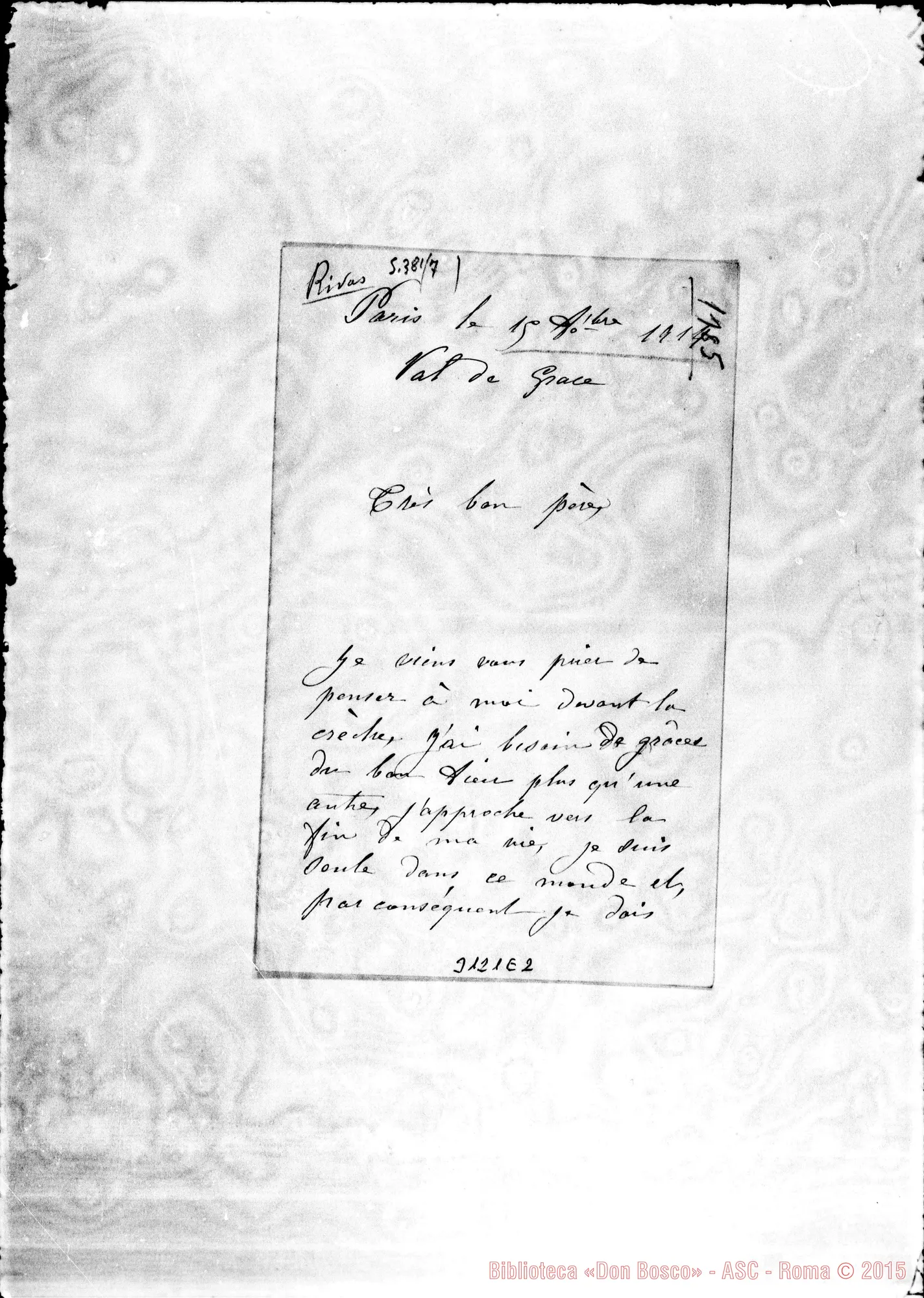 Fotogramma E 2 — Marie L. Carit - Révérend Pére. Paris, 15-10-1914