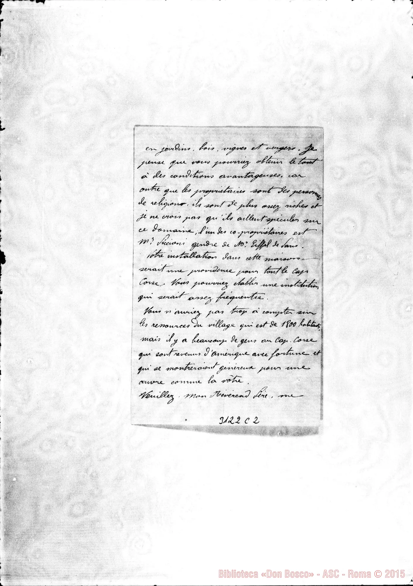 Fotogramma C 2 — Rogliano: L’Abbé Silvagnoli, vie. - Révérend Pére. Rogliano, 16-07-1890. Autogr. Rua