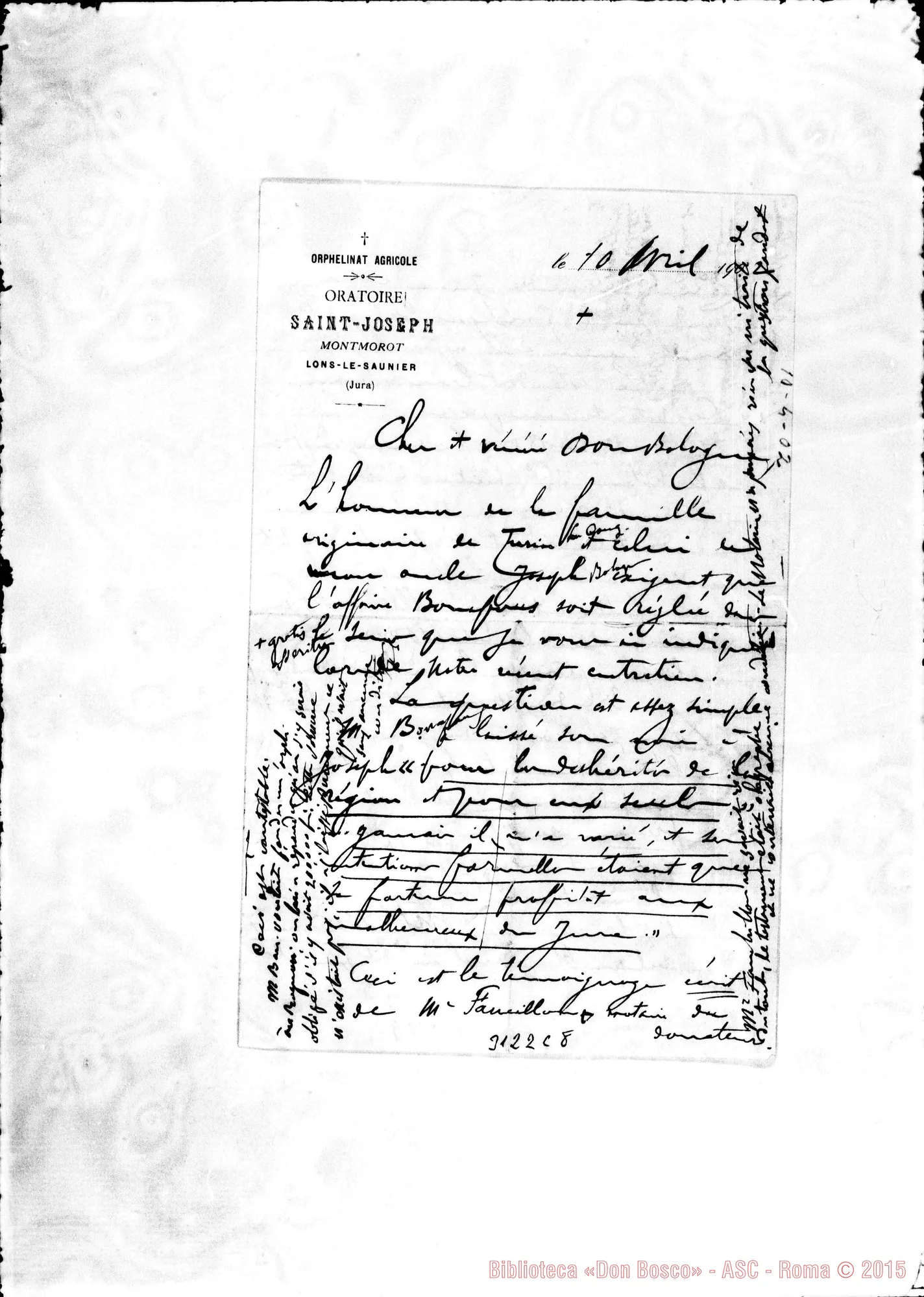 Fotogramma C 8 — Rognon: Roussin - D. Bologna. Montmorot, 10-04-1902