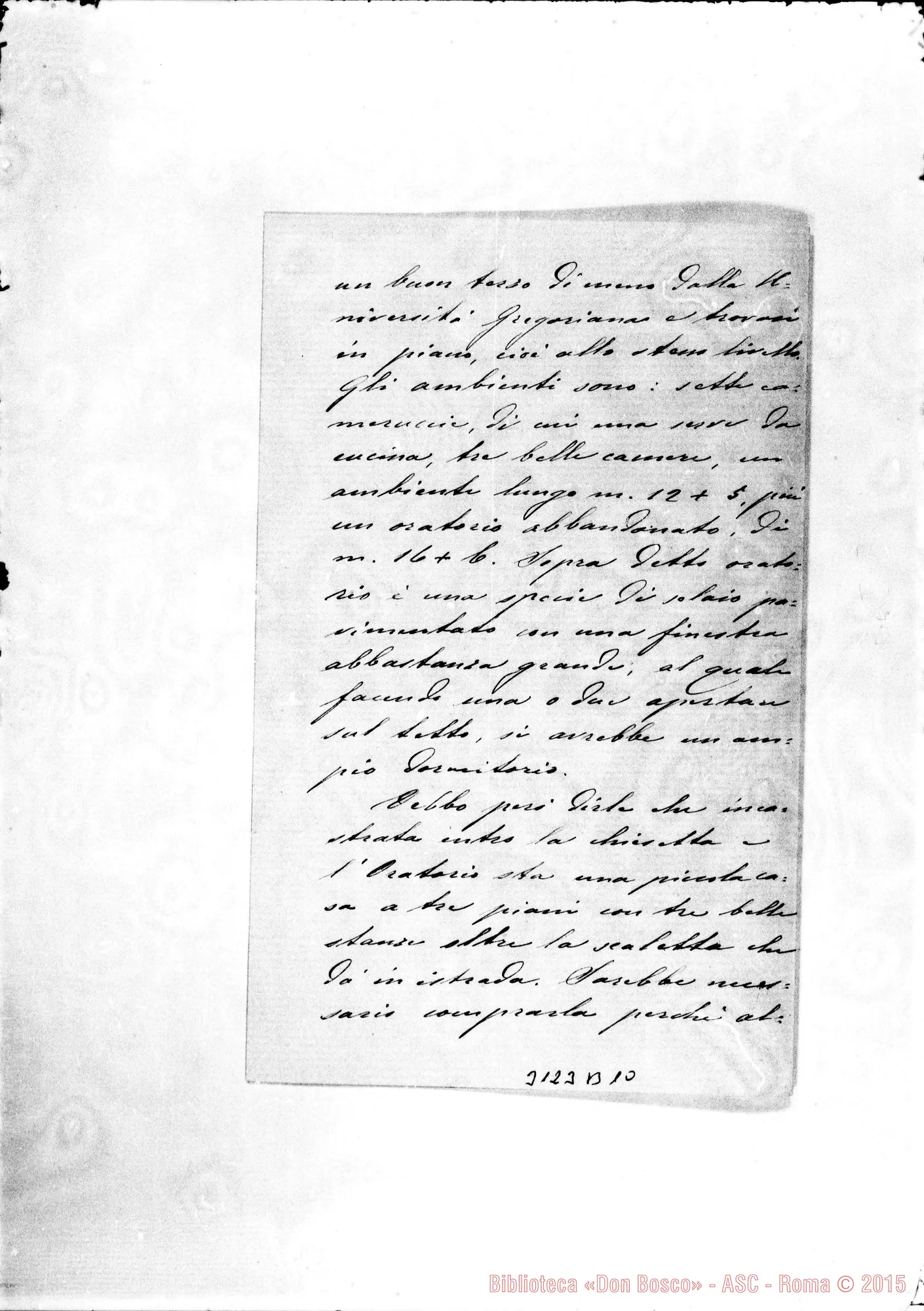 Fotogramma B 10 — D. Marenco - D. Rua. Roma, 13-10-1900. Autogr. Rua