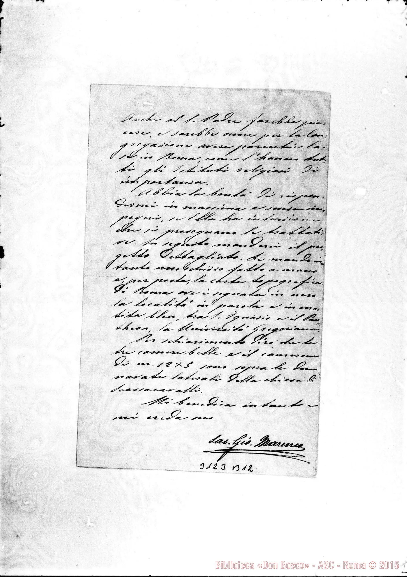 Fotogramma B 12 — D. Marenco - D. Rua. Roma, 13-10-1900. Autogr. Rua