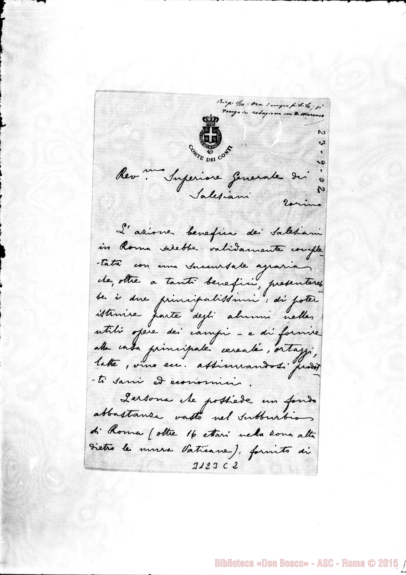 Fotogramma C 2 — Michele Colombo - D. Rua. Roma, 23-09-1902