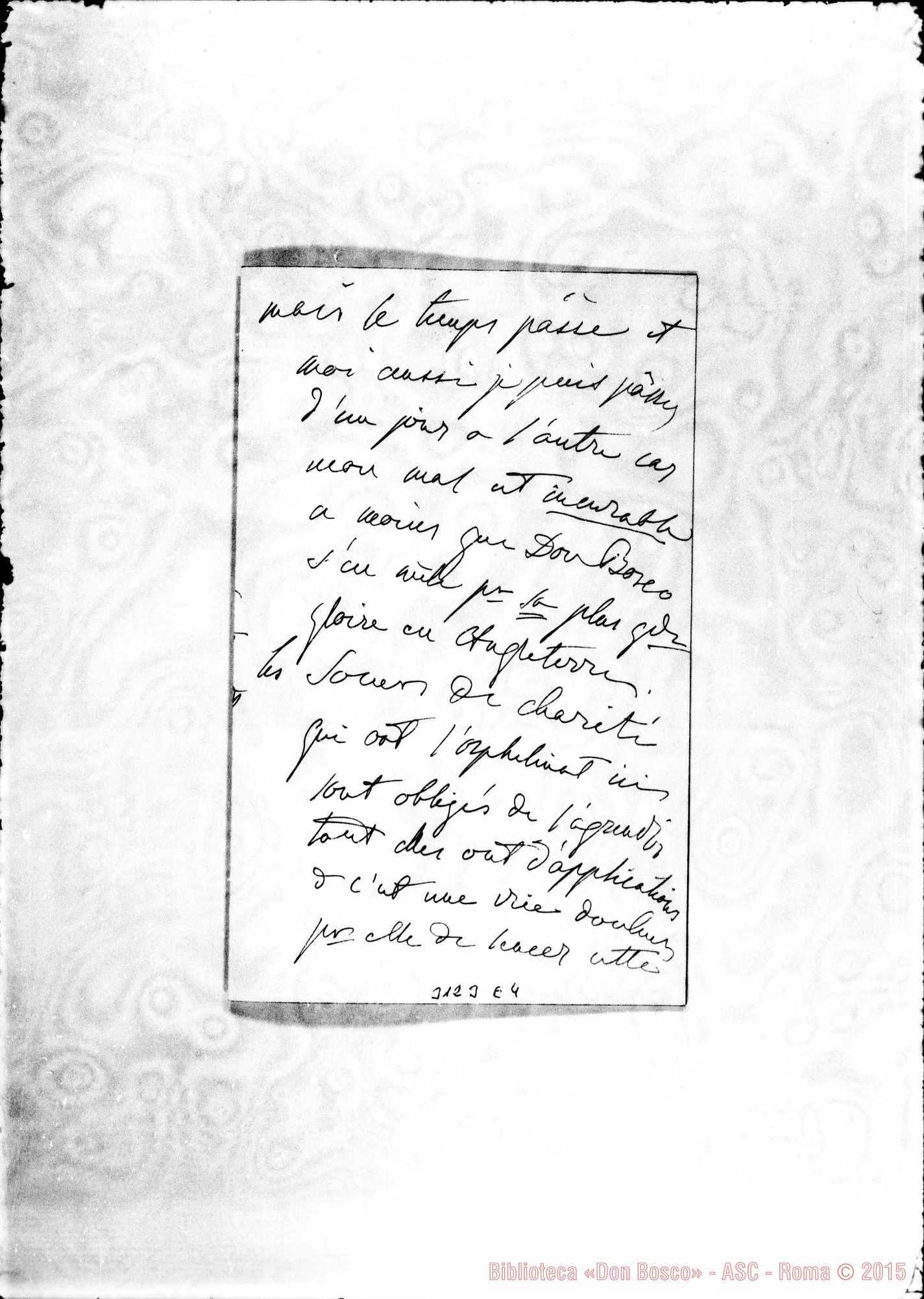 Fotogramma E 4 — Roterwas: Irene de la Barre Bodenbam - Révérend Pére, il 4-03-1891