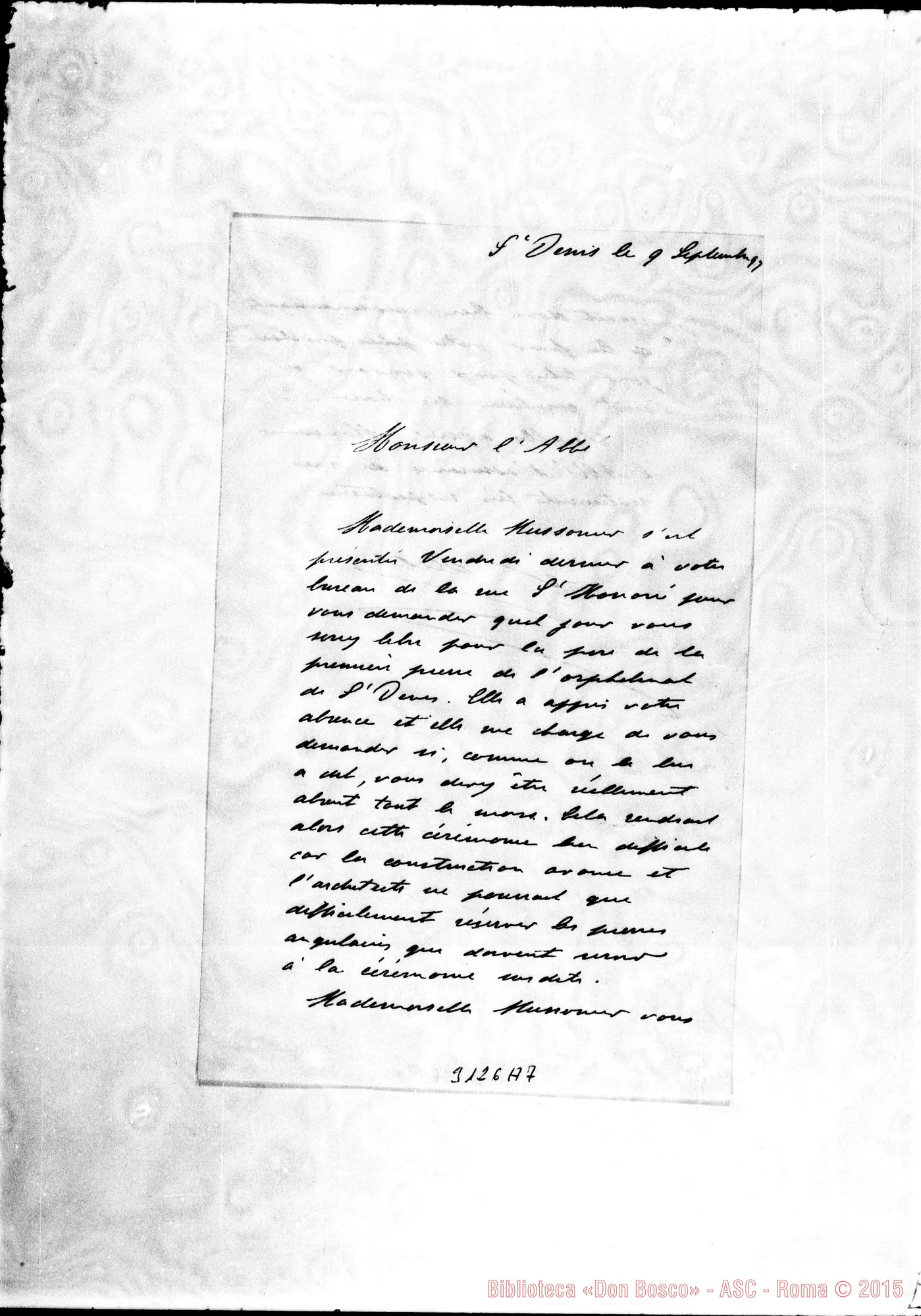 Fotogramma A 7 — V. Bell - Monsieur l’Abbé. St. Denis, 9-09-1897