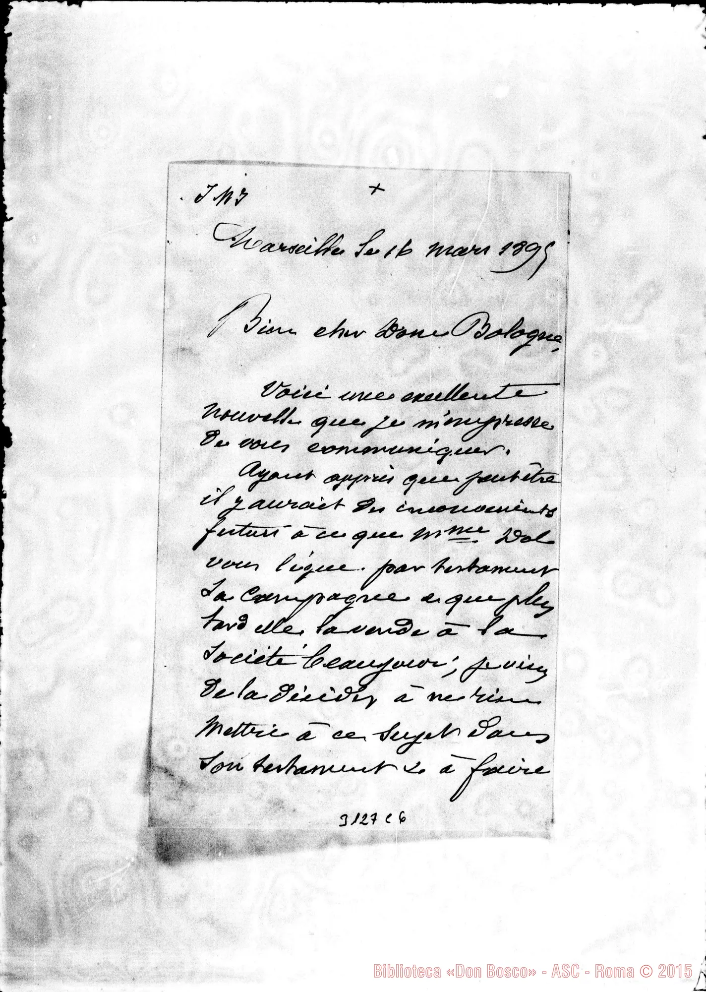 Fotogramma C 6 — F. Artbac - D. Bologna. Marseille, 16-03-1895