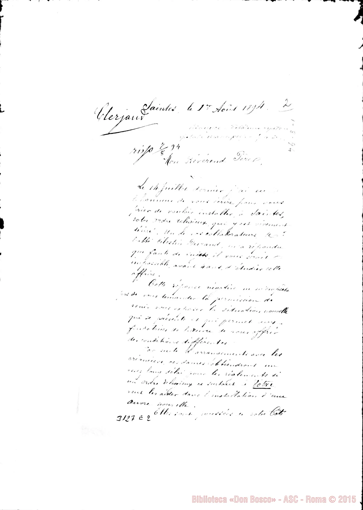 Fotogramma E 2 — T. Clerjaud - Révérend Père, Saintes, 1-08-1894