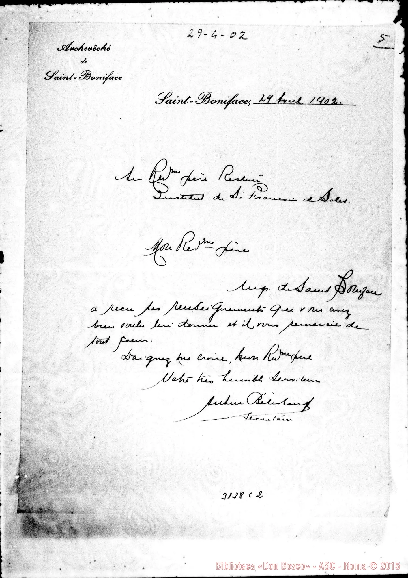 Fotogramma C 2 — Arcivescovado di San Bonifacio - Révérend Père, il 29-04-1902