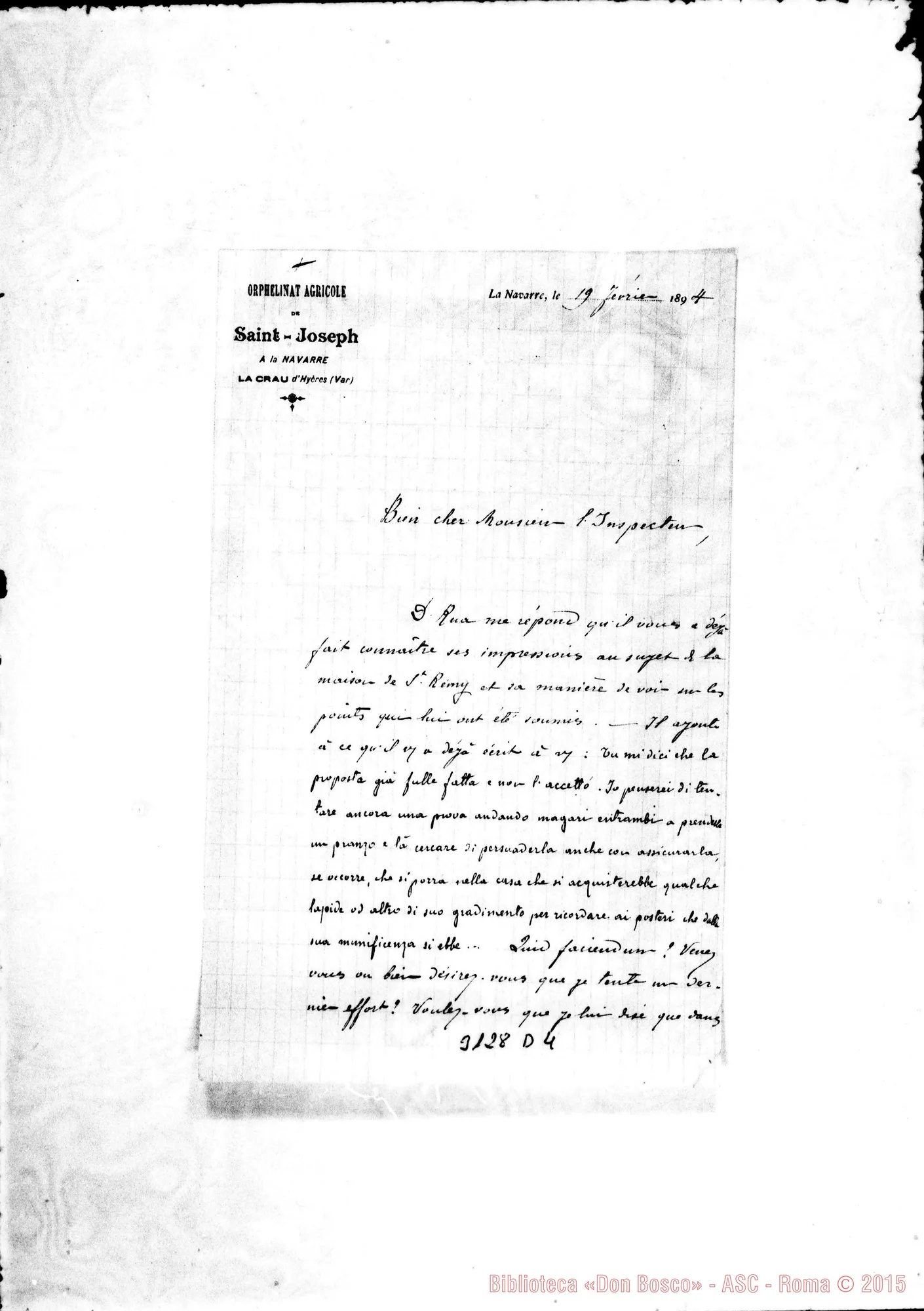 Fotogramma D 4 — Pierre D. Perrot - Ispettore. La Navarre, 19-02-1894