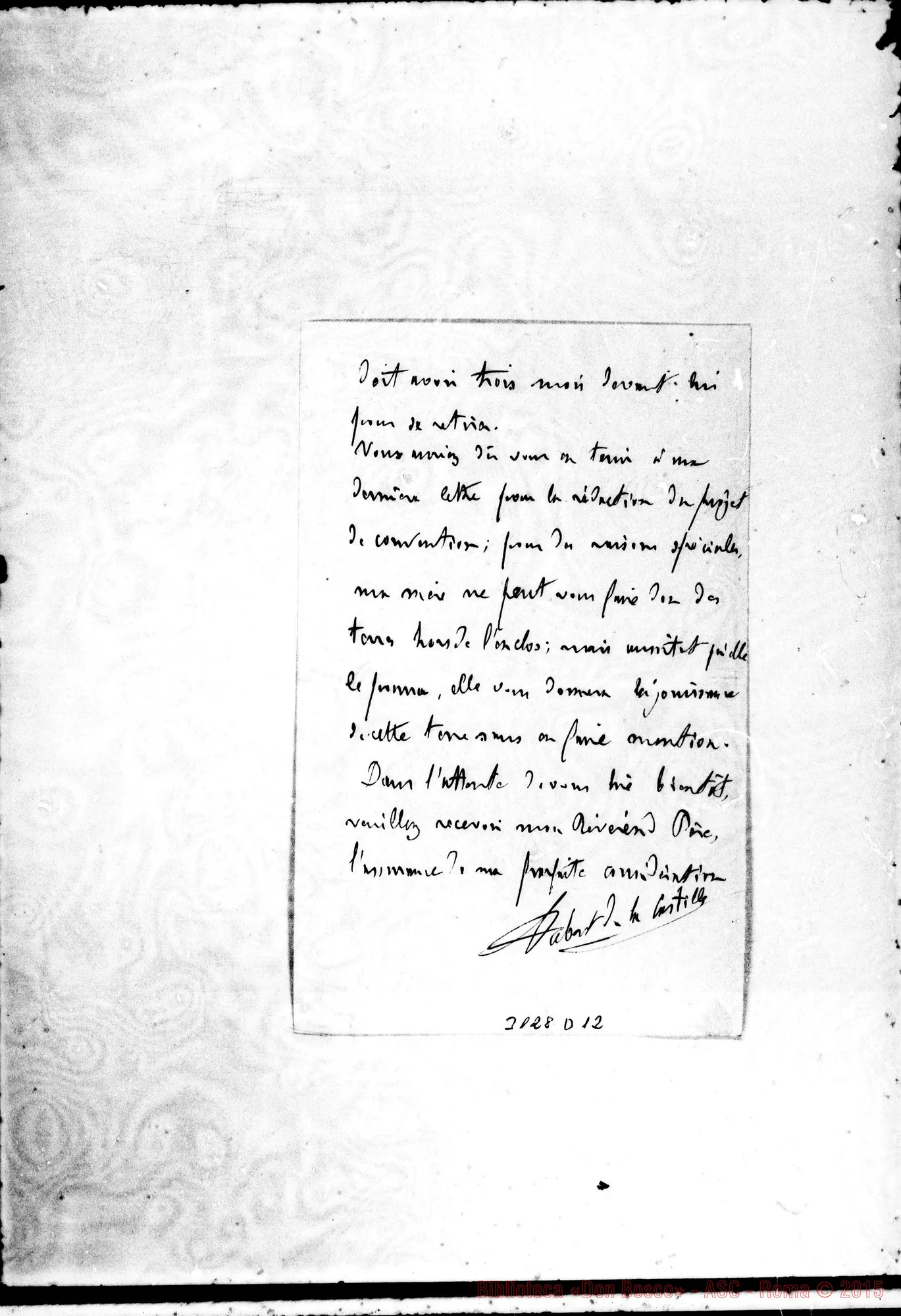 Fotogramma D 12 — Aubert de la Castille - Révérend Père, il 24-12-1894