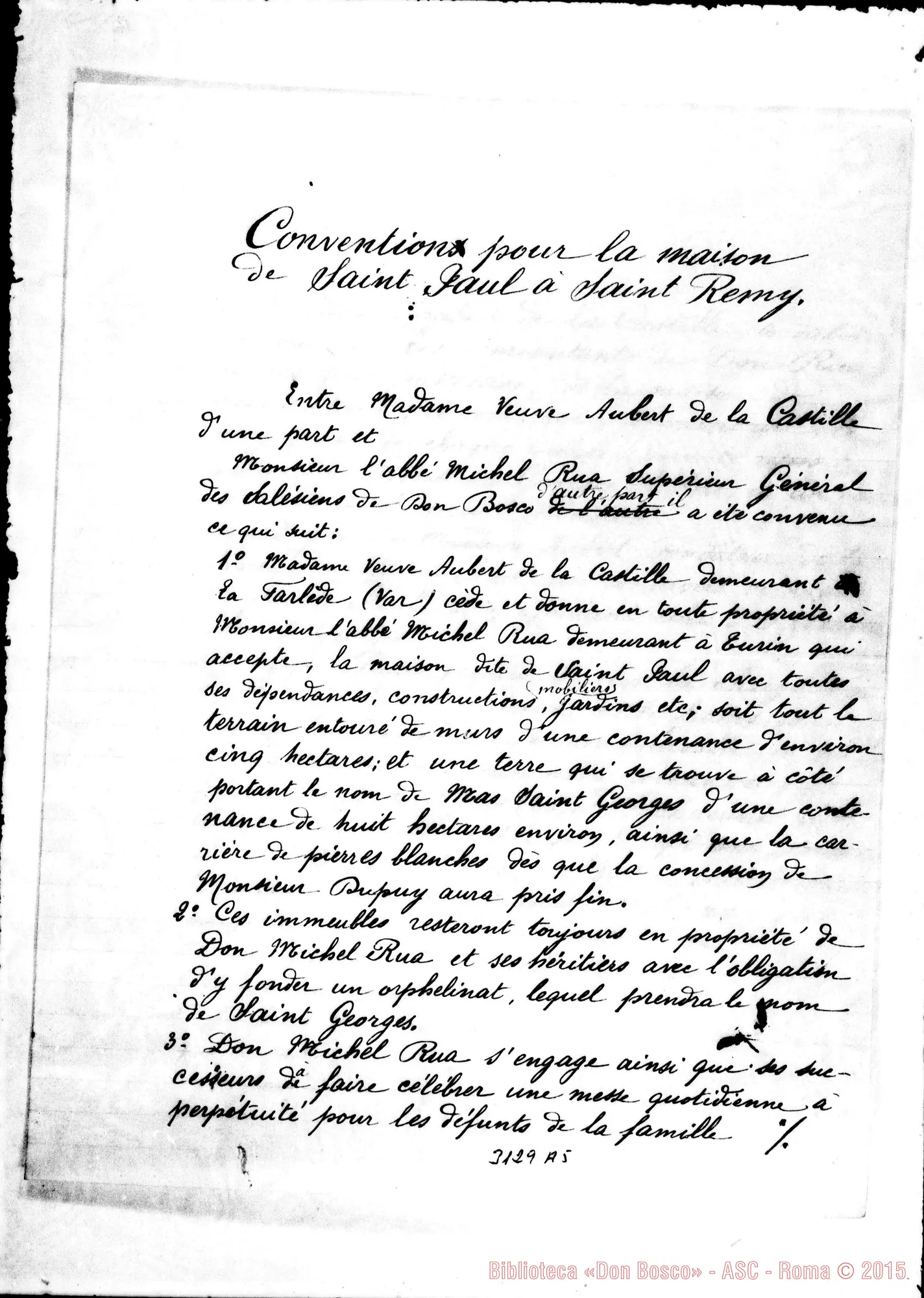 Fotogramma A 5 — Convenzione pour la maison de Saint Paul A Saint Remy