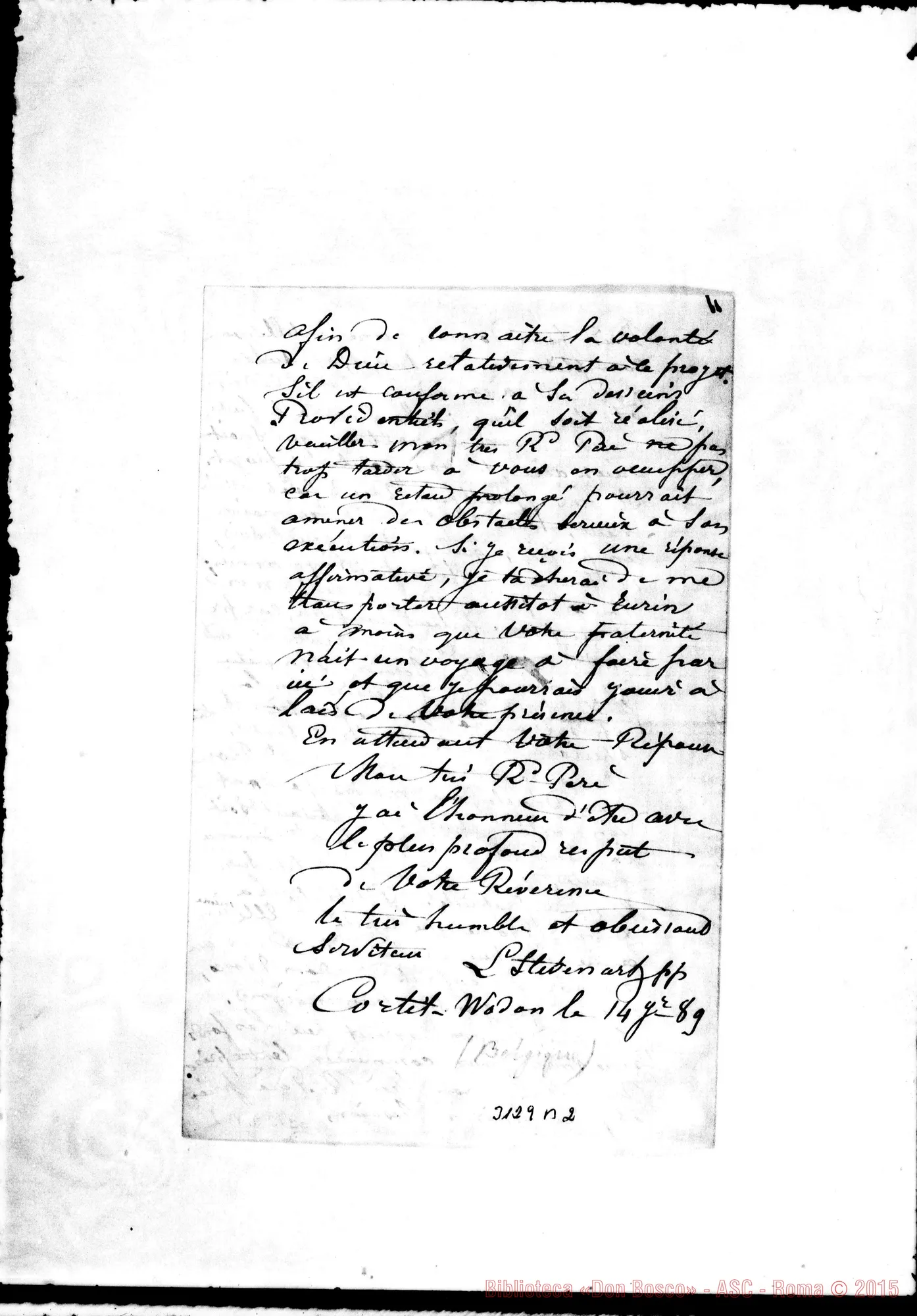 Fotogramma B 2 — L. Stevenard - D. Rua, il 14-01-1889. Autogr. Rua