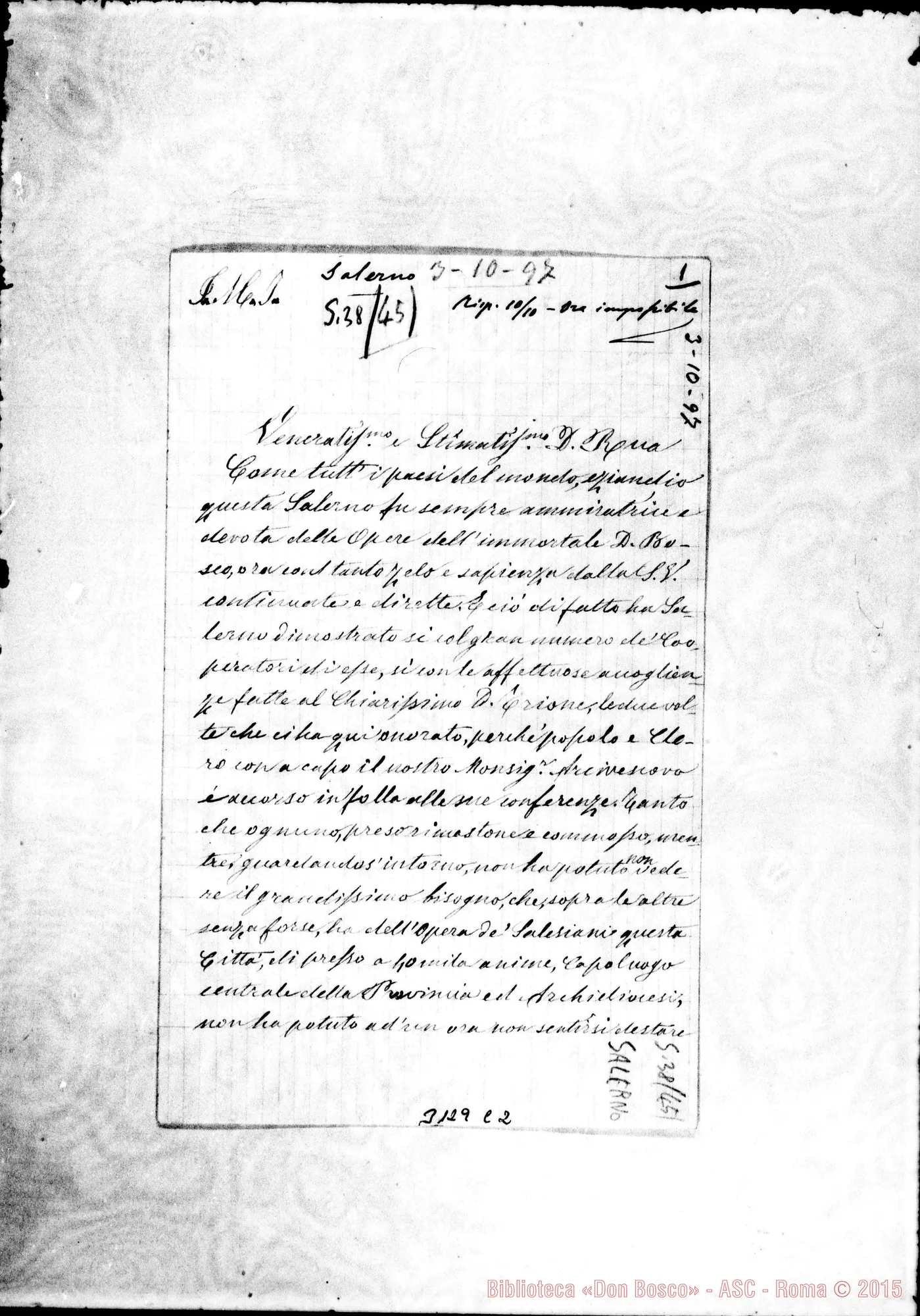 Fotogramma C 2 — Salerno: Can. Eugenio Reppucci - D. Rua. Salerno, 3-10-1897