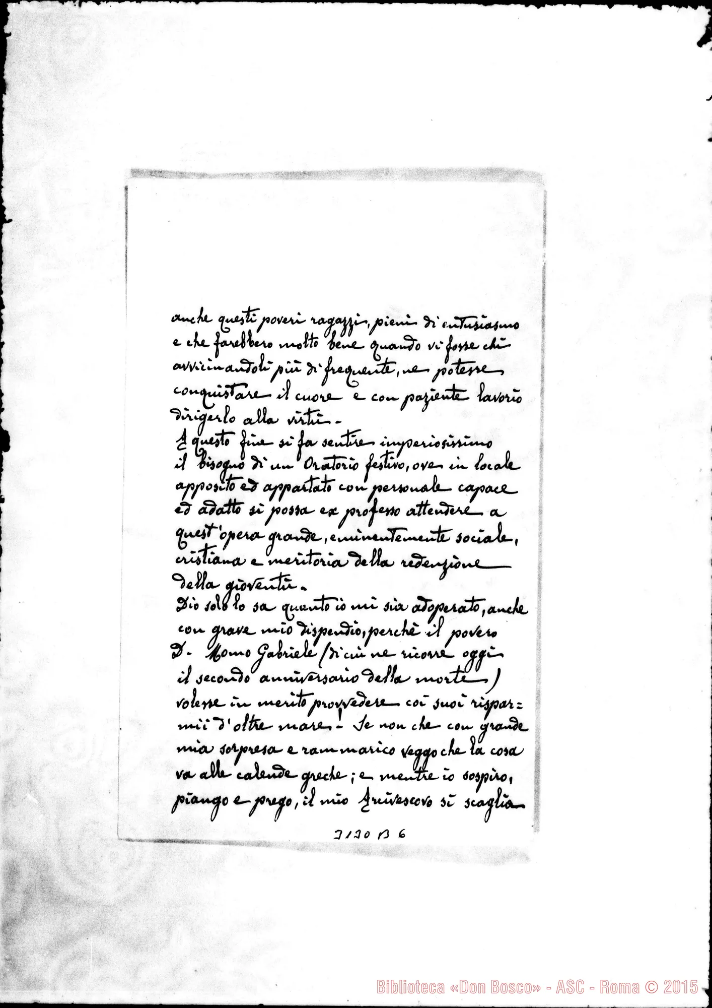 Fotogramma B 6 — D. Antonio Carando, prevosto - D. Rua. Saluggia, 22-03-1909